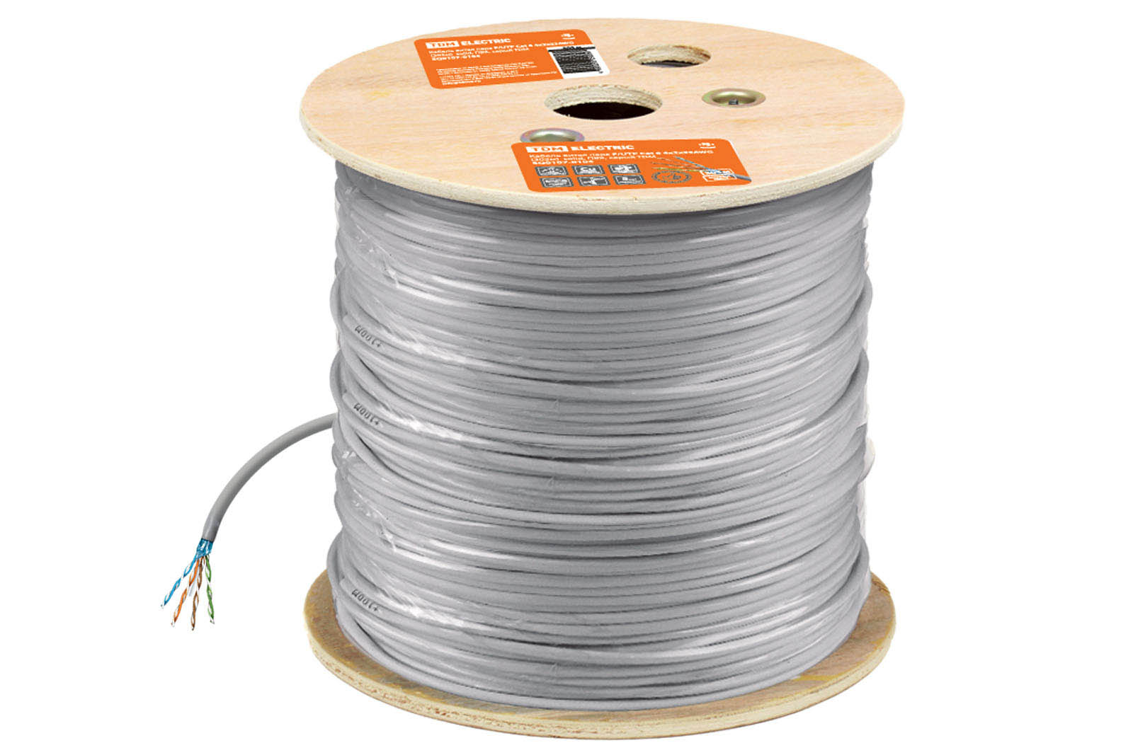 Cablu cu pereche torsadată F/UTP Cat 6 4x2x23AWG (305m) solid, PVC, gri TDM
