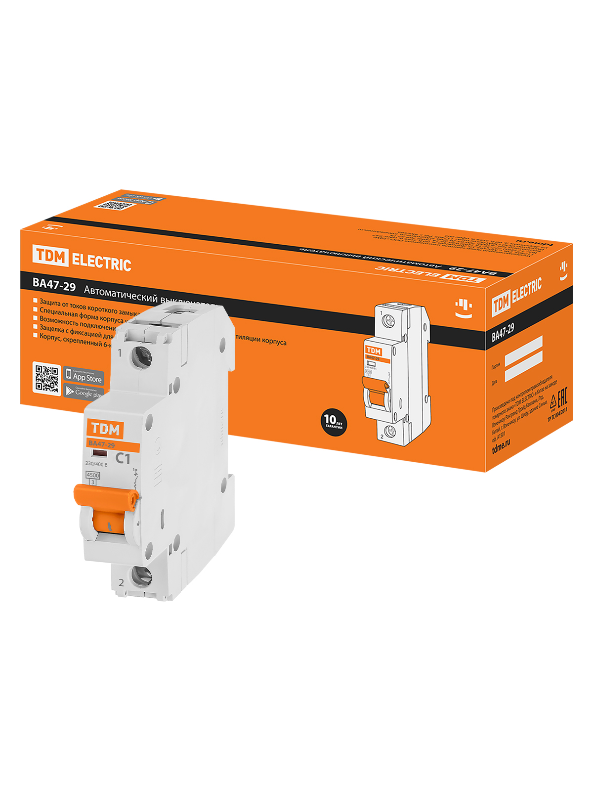 Intr. auto. VA47-29 1Р 1А 4,5кА carcasă С TDM