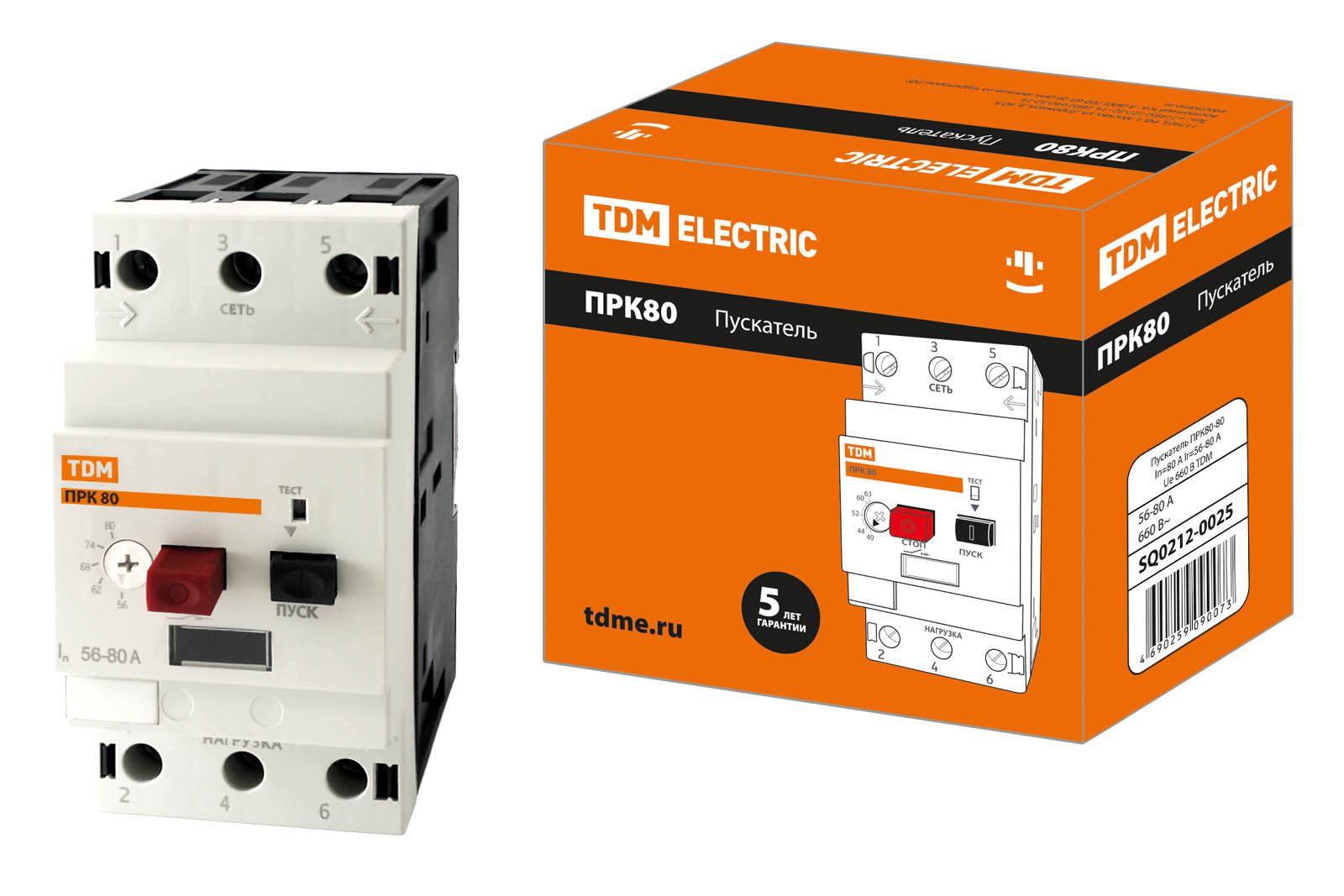 Пускатель ПРК80-80 In=80A Ir=56-80A Ue 660В TDM(SQ0212-0025)
