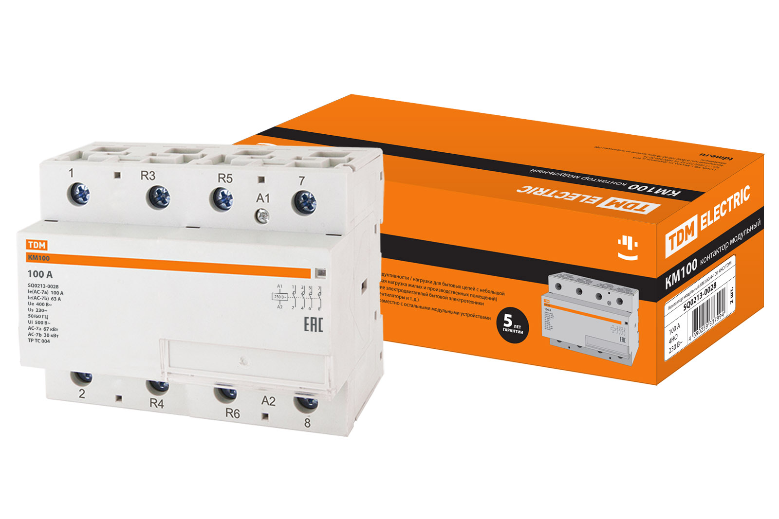Contactor modular КМ100/4-100 4НО TDM