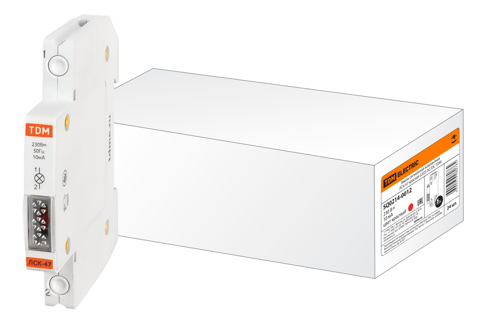 Lampă semnal compactă ЛСК-47 roșie (LED) AC/DC TDM