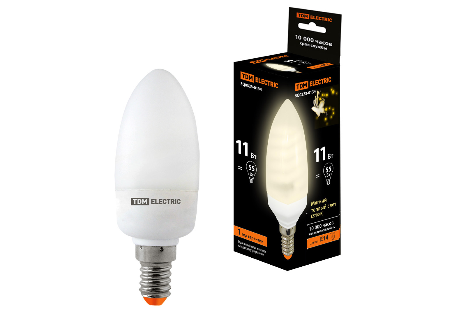Лампа енергозберігаюча КЛЛ-С-11 Вт-2700 К–Е14 TDM (mini)(SQ0323-0134)