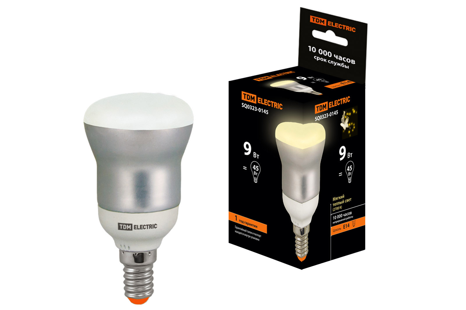 Lampa cu consum redus КЛЛ- RM50 FR-9 Вт-2700 К–Е14 TDM(SQ0323-0145)