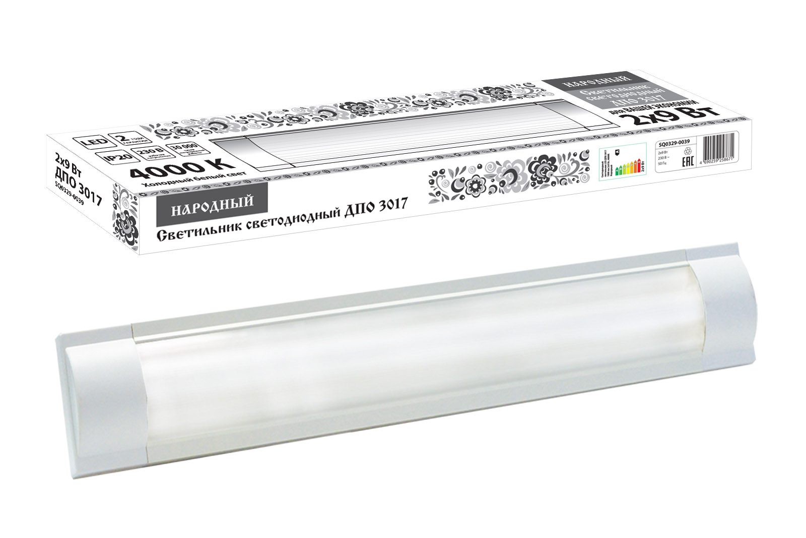 Lumină LED DPO 3017 1800 lm 2x9 W, 4000 K, POPULAR (SQ0329-0039)