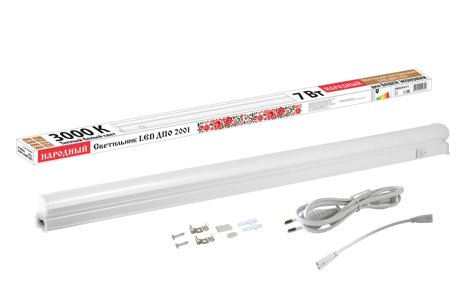 Светильник LED ДПО 2001 7 Вт, 3000К, IP40, Народный(SQ0329-0111)
