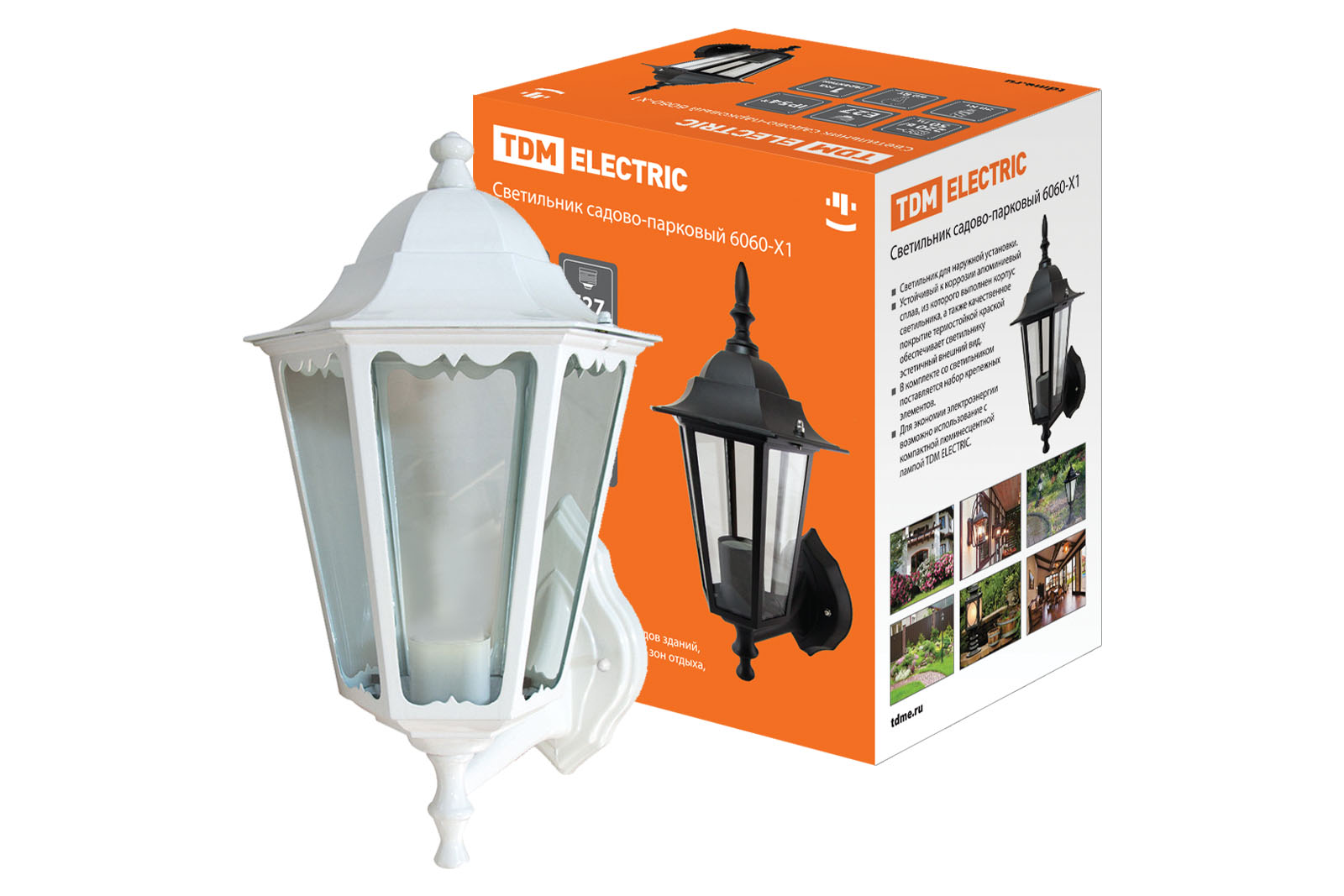 Lumină 6060-21 de grădină-parc hexagonal, 60W, în sus, alb