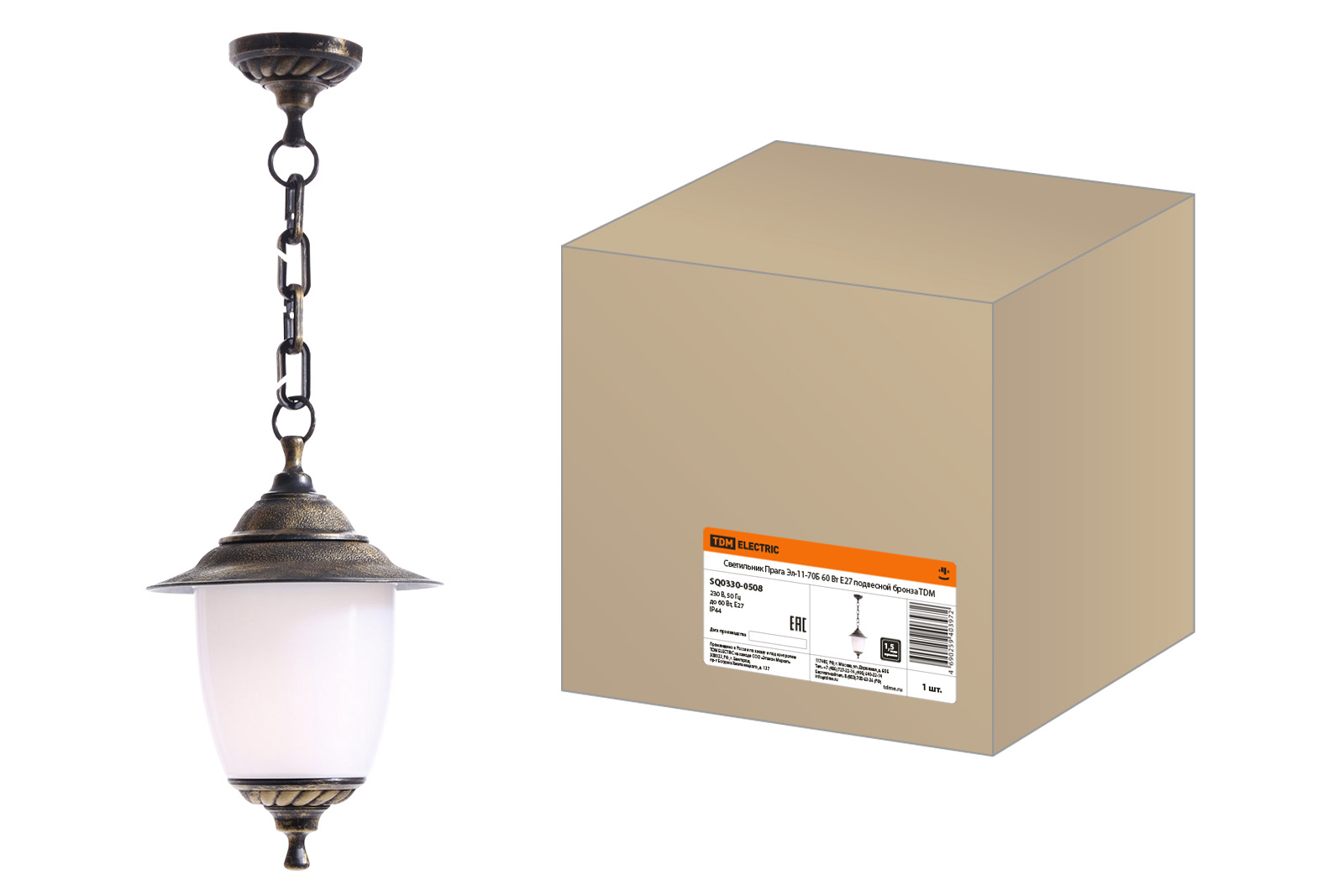 Lumină Pragă El-11-70B 60 W E27 suspendat bronz TDM