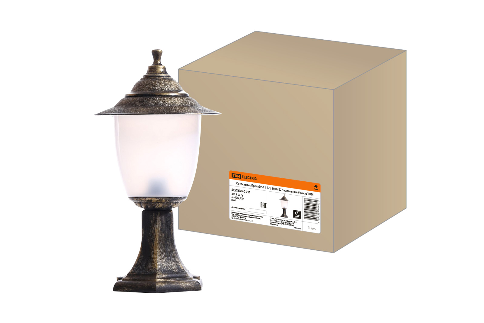 Lumină Pragă El-11-72B 60 W E27 de podea bronz TDM
