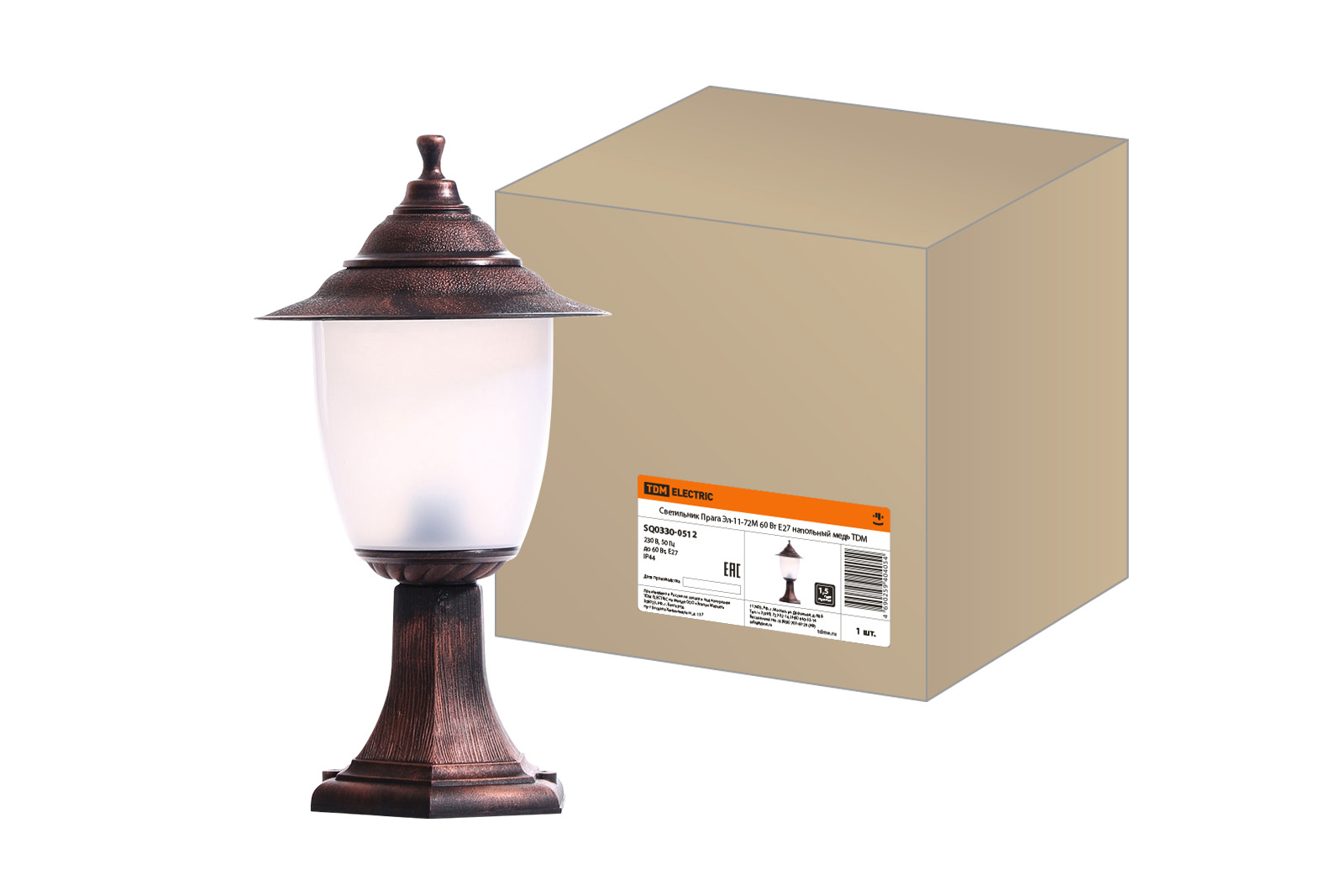 Lumină Pragă El-11-72M 60 W E27 de podea cupru TDM