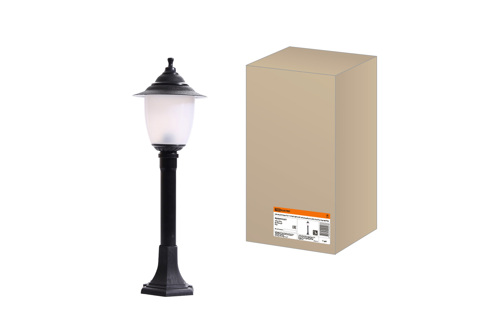Lumină Pragă El-11-73-075 60 W E27 de podea pe stâlp h-0.75 m negru TDM