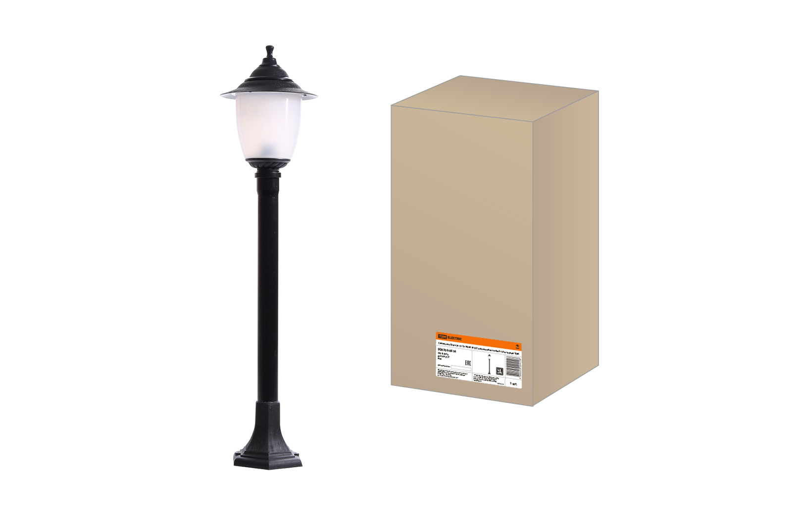 Lumină Pragă El-11-73-100 60 W E27 de podea pe stâlp h-1.0 m negru TDM