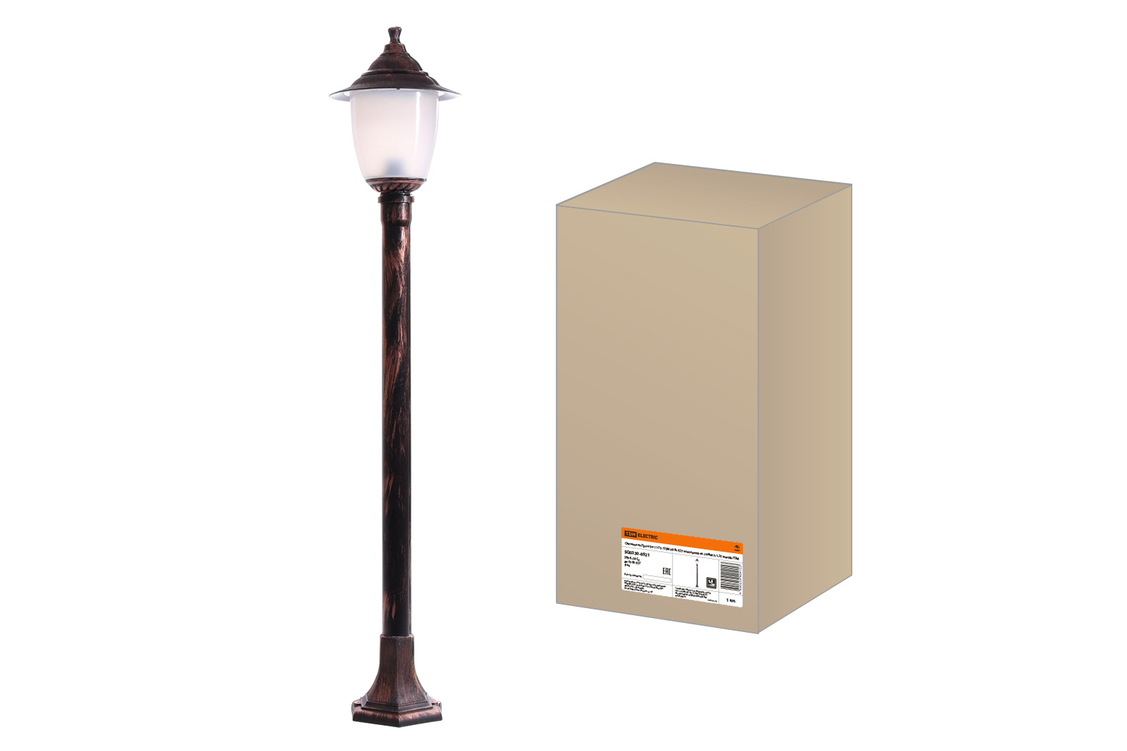 Lumină Pragă El-11-73-125M 60 W E27 de podea pe stâlp h-1.25 m cupru TDM