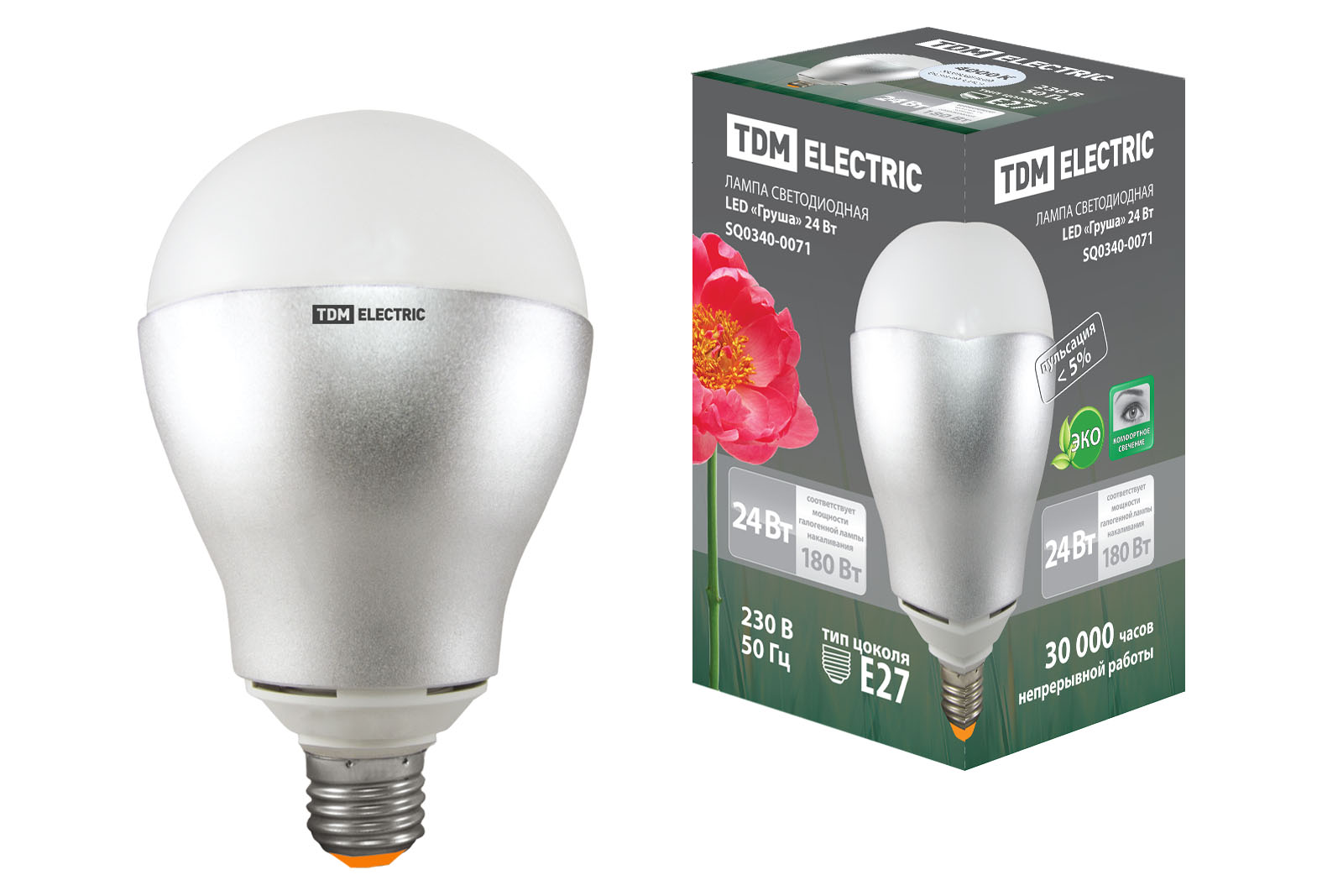 Lampa LED Pereche - 24 W - 220 V - 4000 K – E27 TDM(SQ0340-0071)
