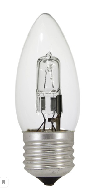 Lampă halogenă „Flacără” transparentă 42 W–230 V–E27 TDM