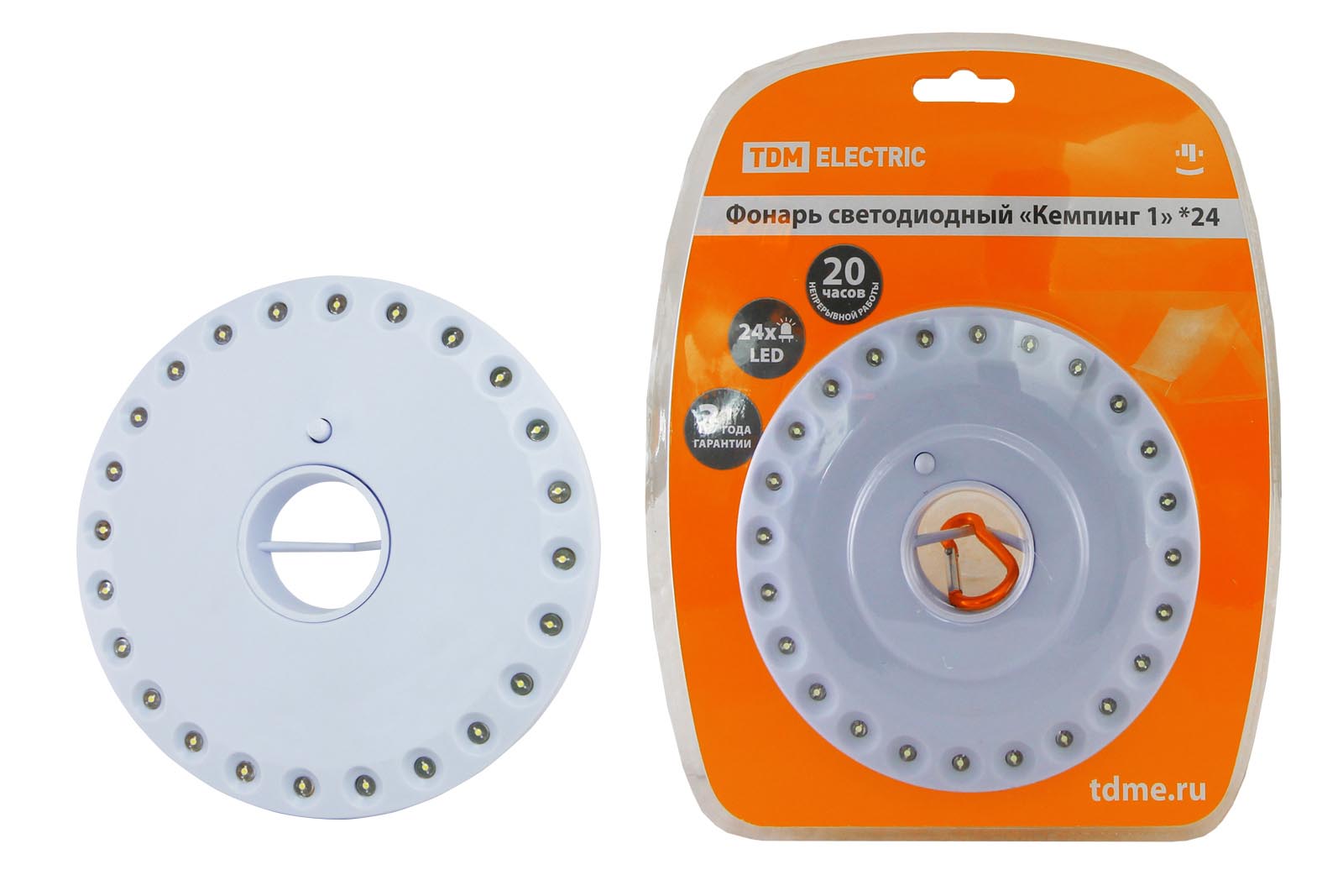 Lanternă LED "Camping 1*24", suspendat/magnet, 24 LED 72 lm/W, baterie 4*AA TDM