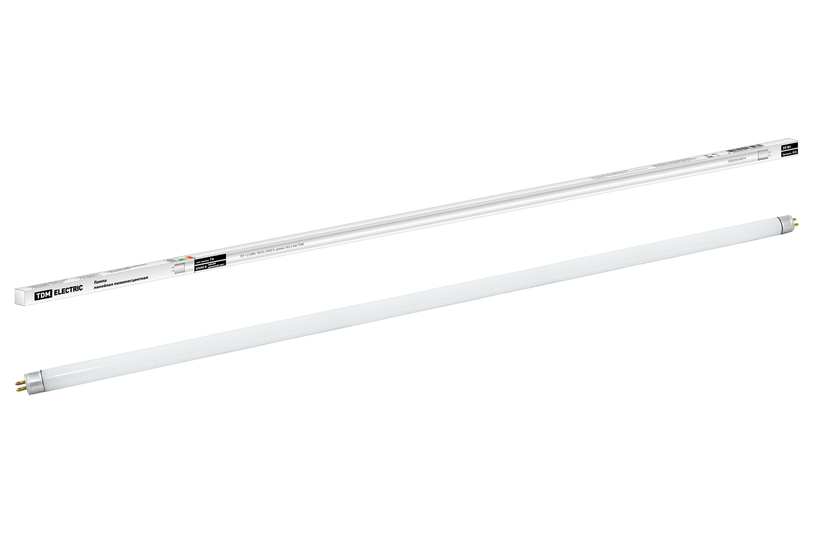 Lampa fluorescentă liniară cu două socluri LL-12/30W, T4/G5, 6500 K, lungime 765,2 mm TDM