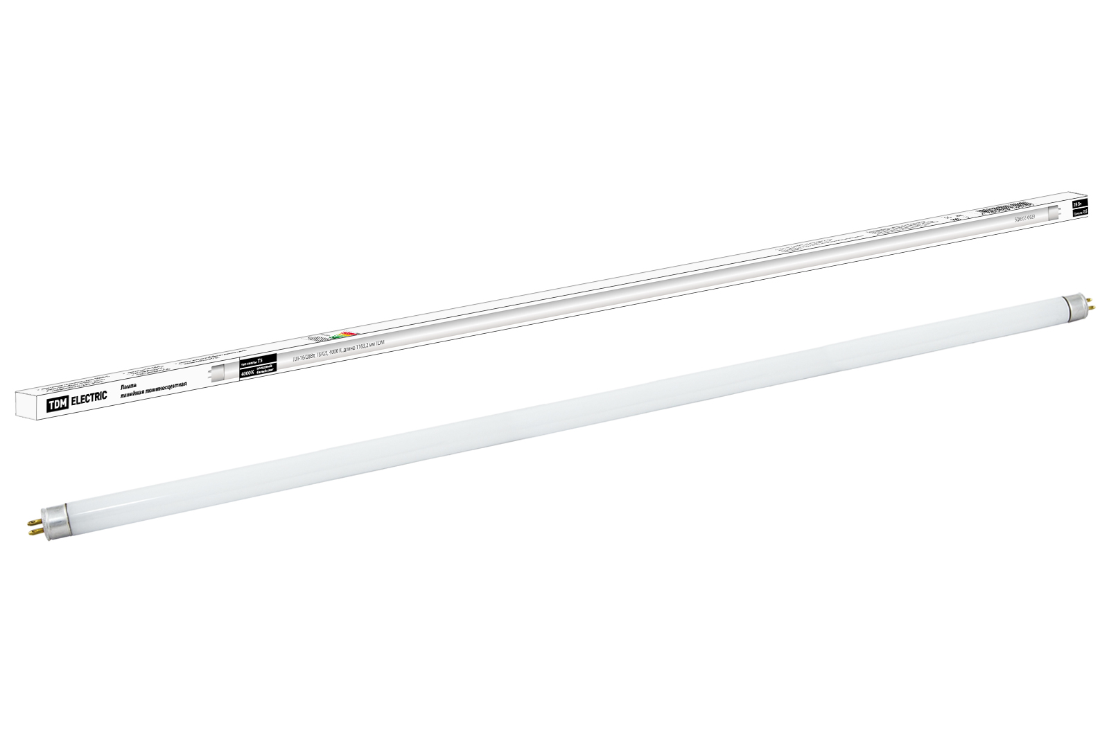 Lampa fluorescentă liniară cu două socluri LL-16/28W, T5/G5, 4000 K, lungime 1163,2 mm TDM