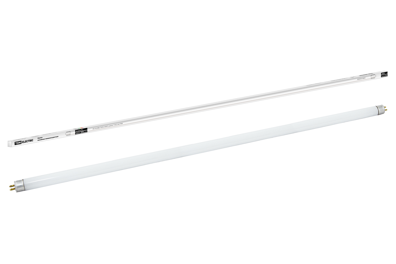 Lampa fluorescentă liniară cu două socluri LL-16/28W, T5/G5, 6500 K, lungime 1163,2 mm TDM