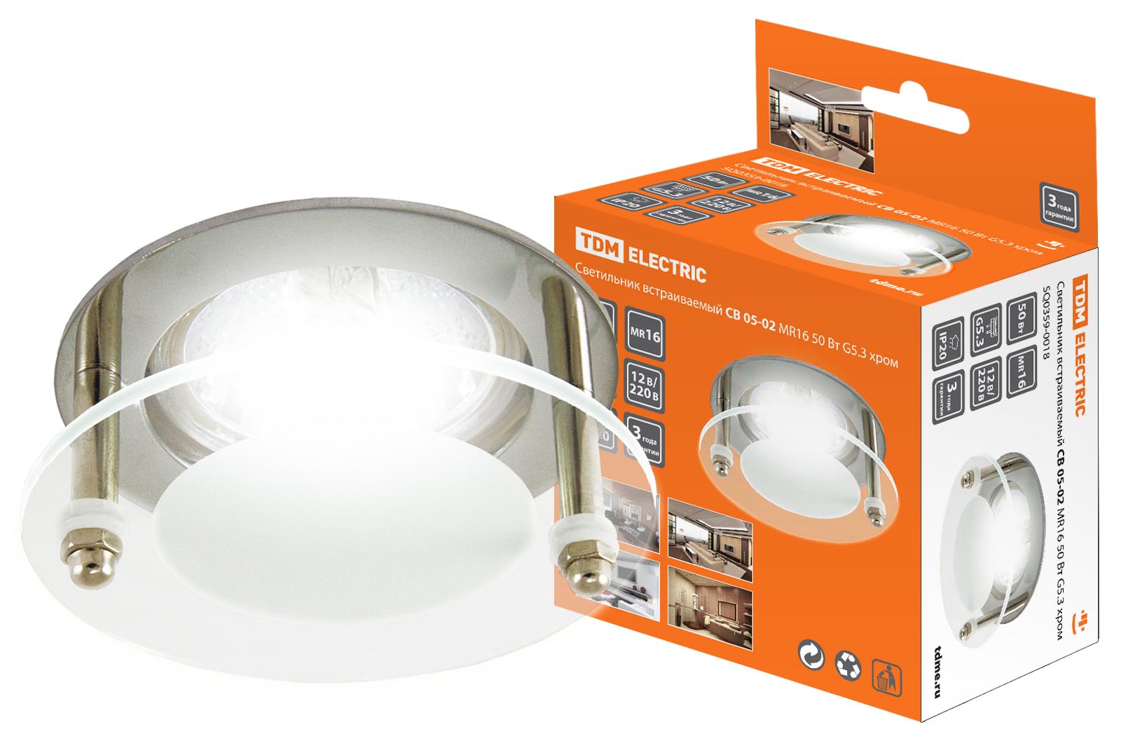 Lumină încastrabilă SV 05-02 MR16 50W G5.3 crom TDM(SQ0359-0018)