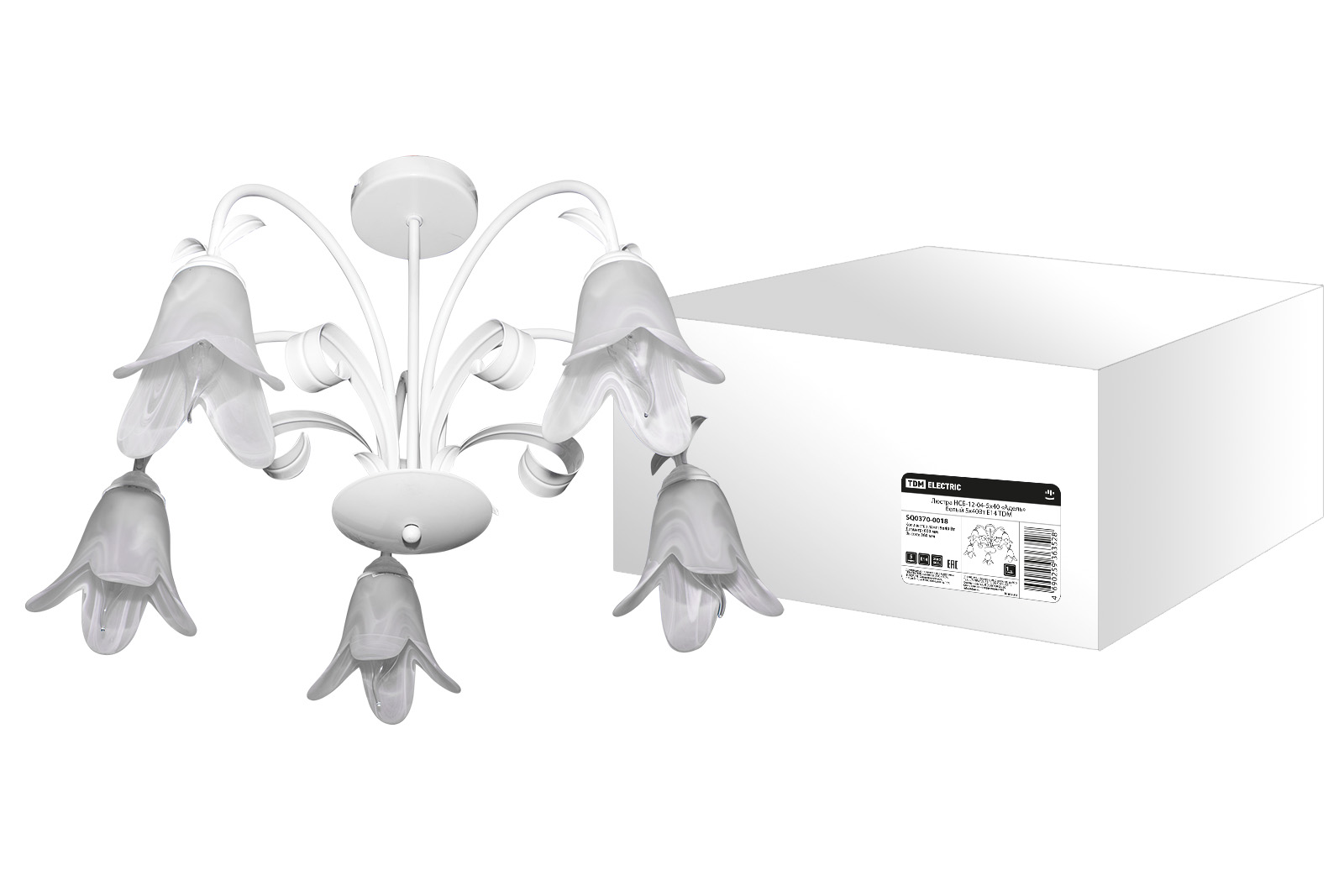 Lustru NCB-12-04-5x40 „Adel” alb 5x40 W E14 TDM