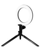 Lampa inelară LED 16 cm, 6 W, 2700-6400 K, suport de perete, reglabilă, USB, TDM