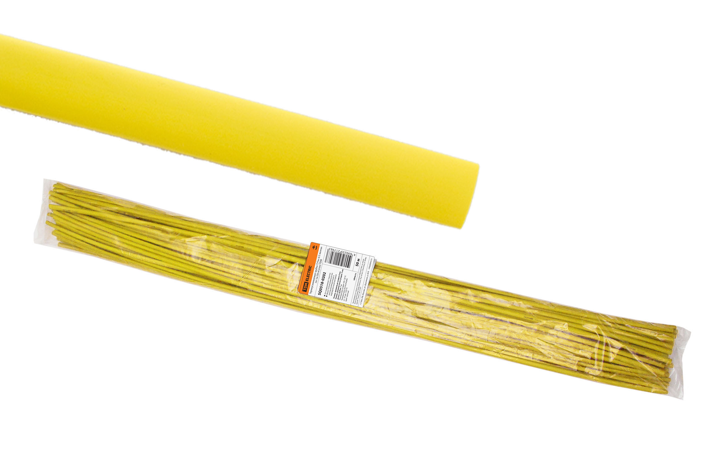 Tub termocontractabil TUTng 6/3 galbenă pe 1m (50 m/pachet) TDM