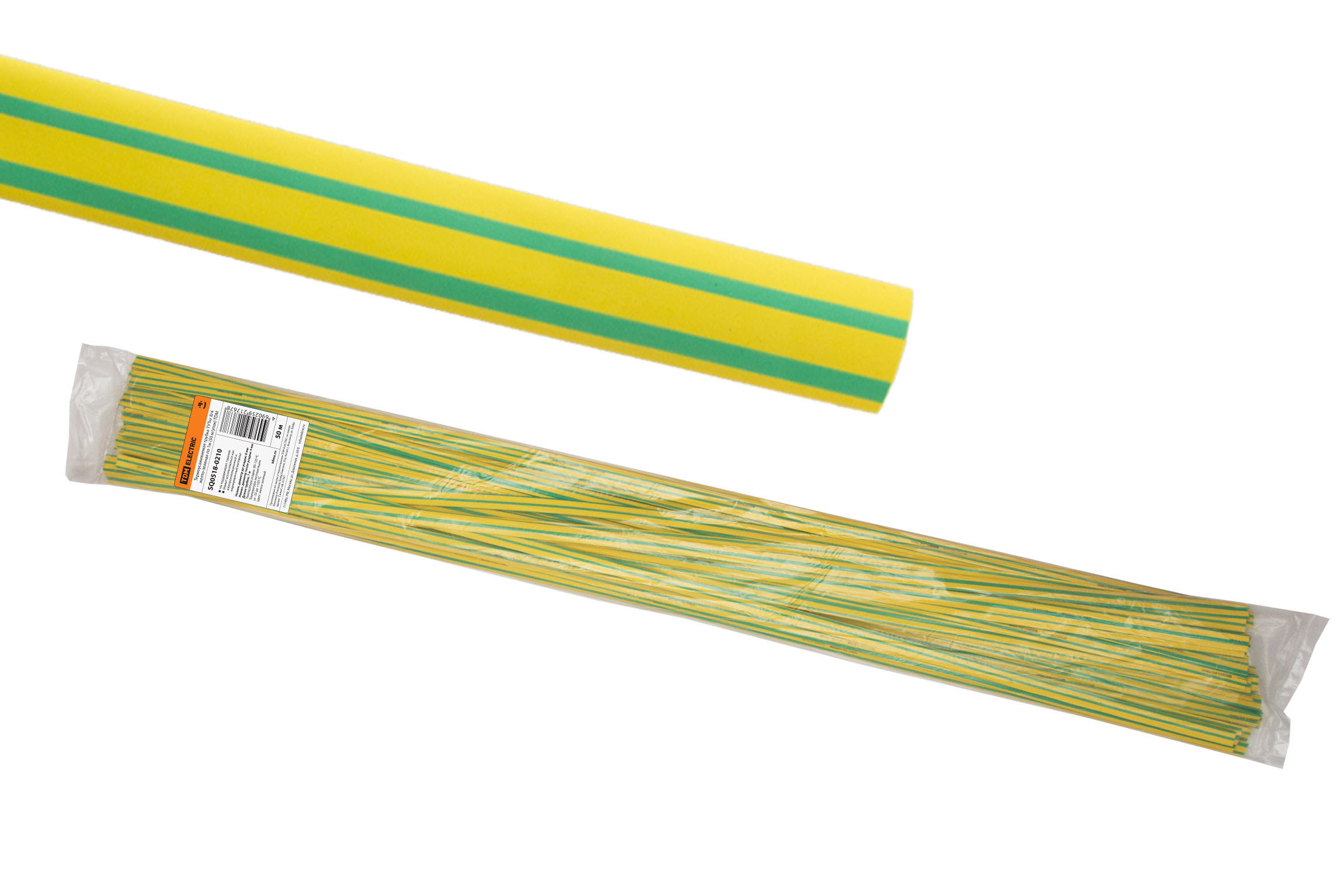 Tub termocontractabil ТУТнг 8/4 galben-verde de 1 m (50 m/pachet) TDM
