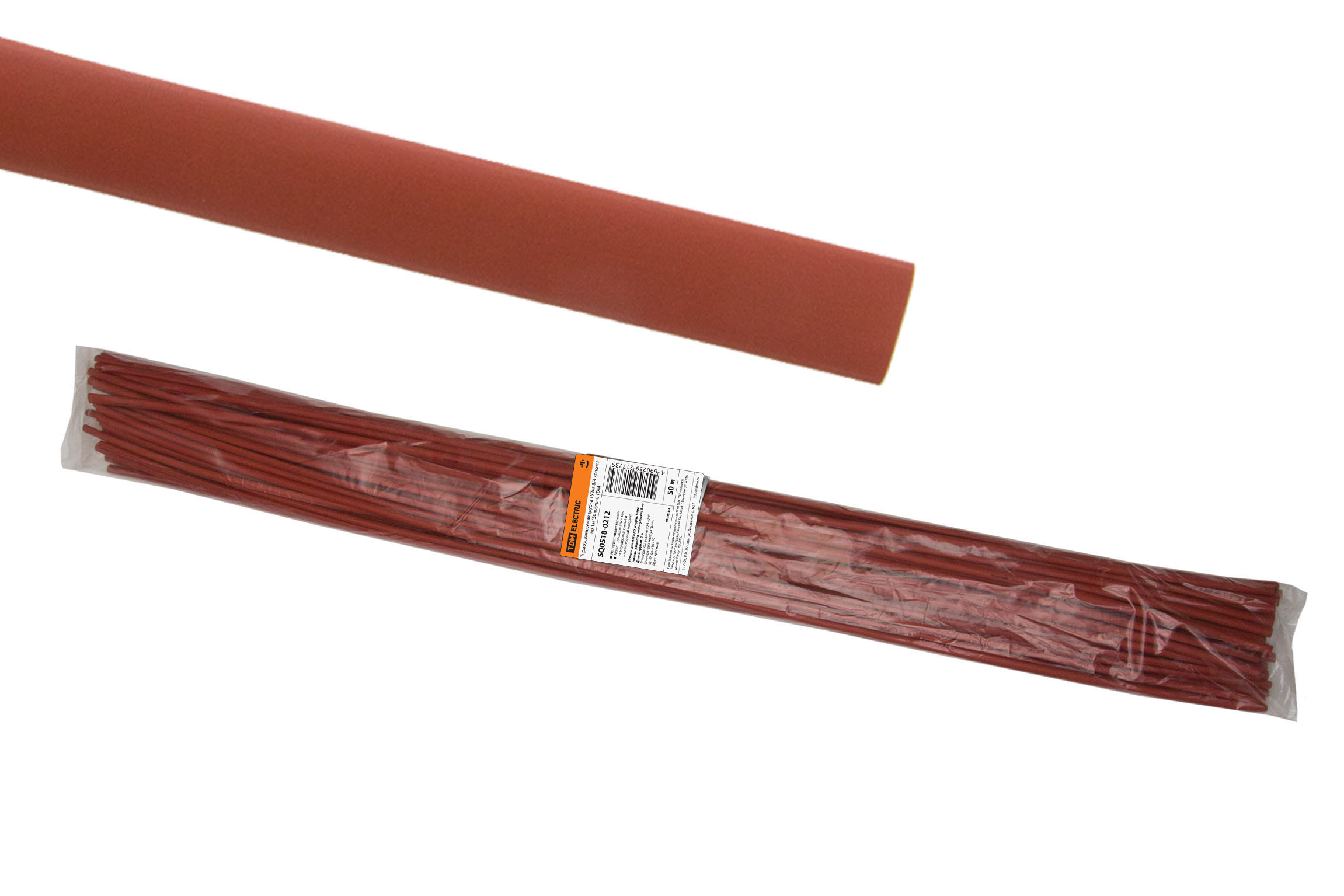 Tub termocontractabil ТУТнг 8/4 roșie de 1 m (50 m/pachet) TDM