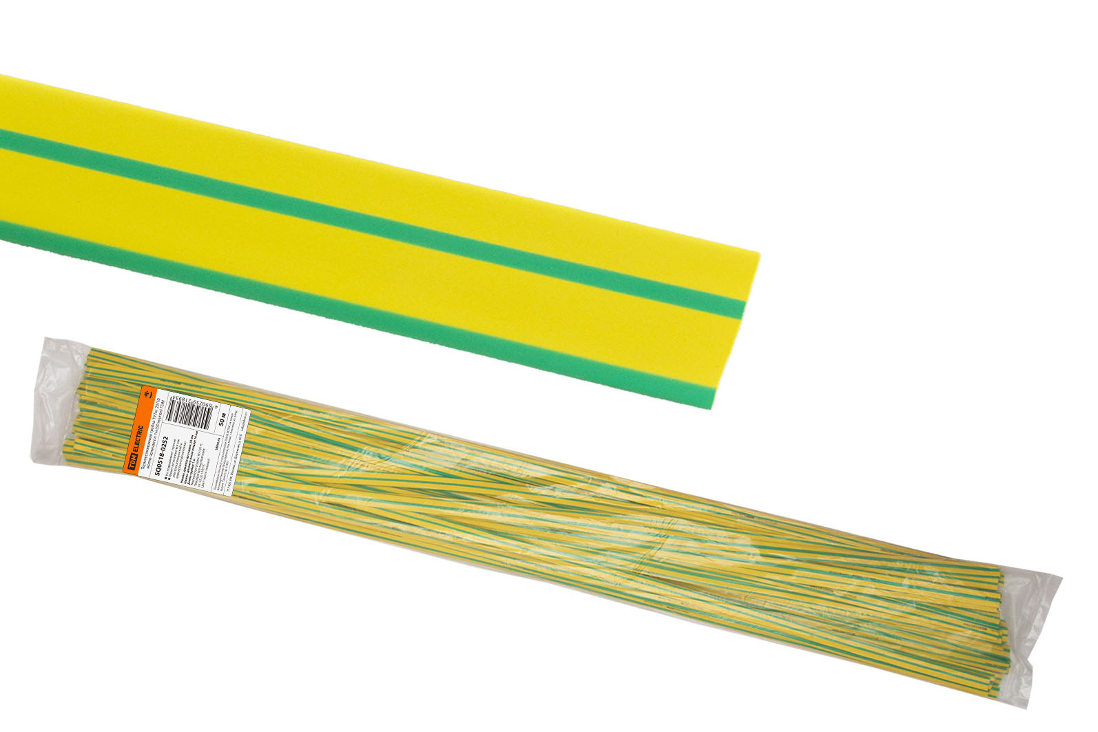 Tub termocontractabil ТУТнг 20/10 galben-verde pe 1m (50 m/pachet) TDM