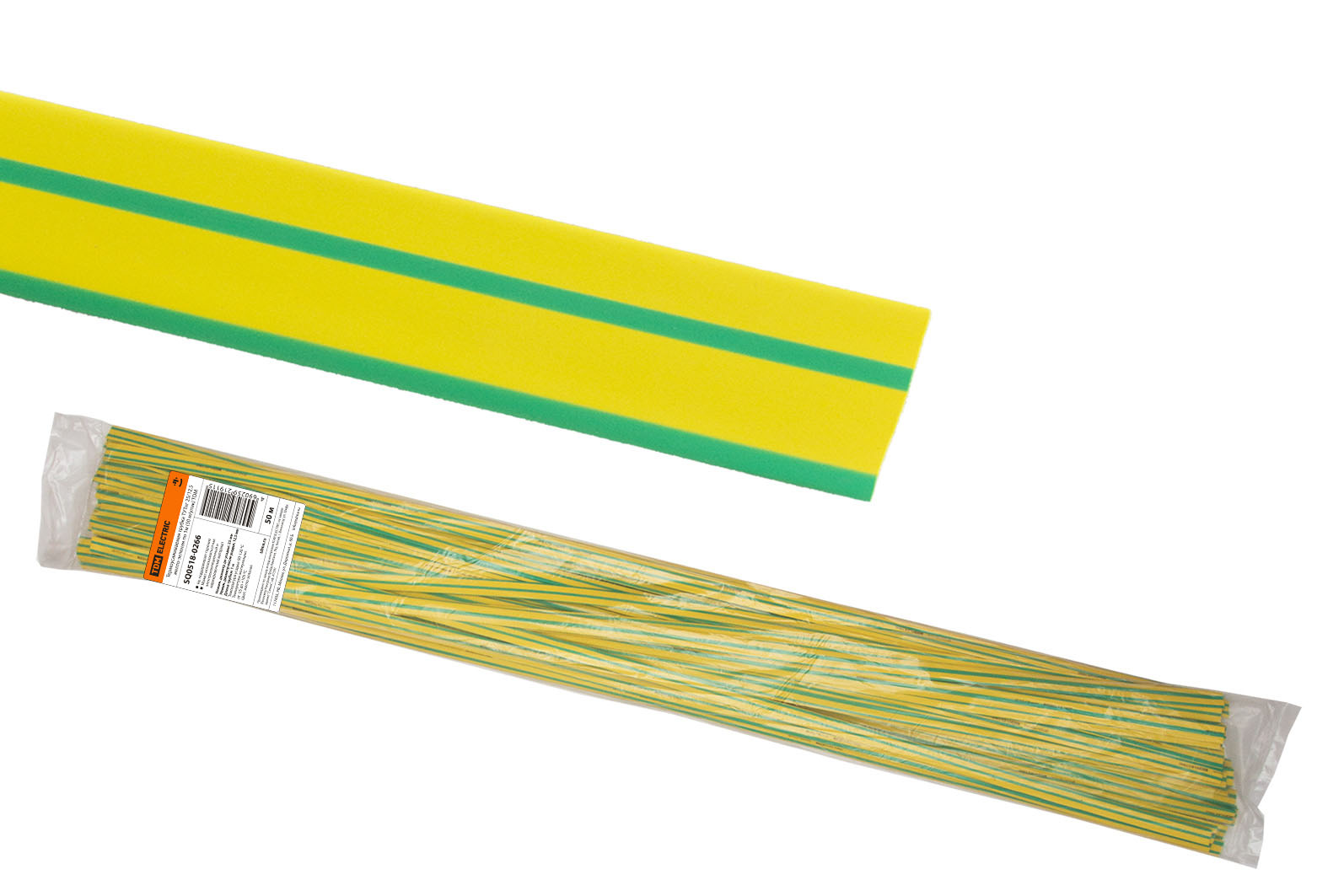 Tub termocontractabil ТУТнг 25/12,5 galben-verde pe 1m (50 m/pachet) TDM