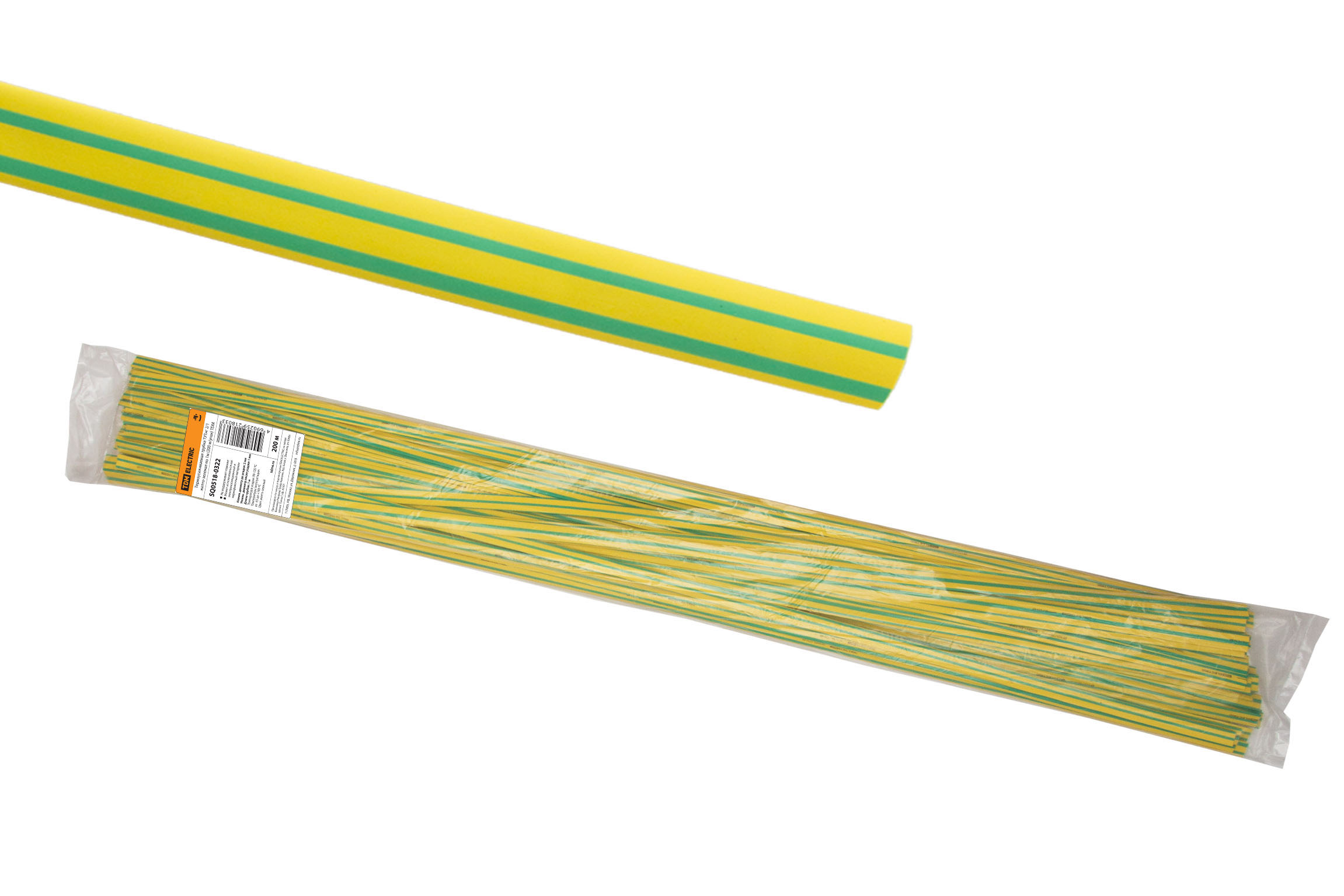 Tub termocontractabil ТУТнг 2/1 galben-verde pe 1m (200 m/pachet) TDM