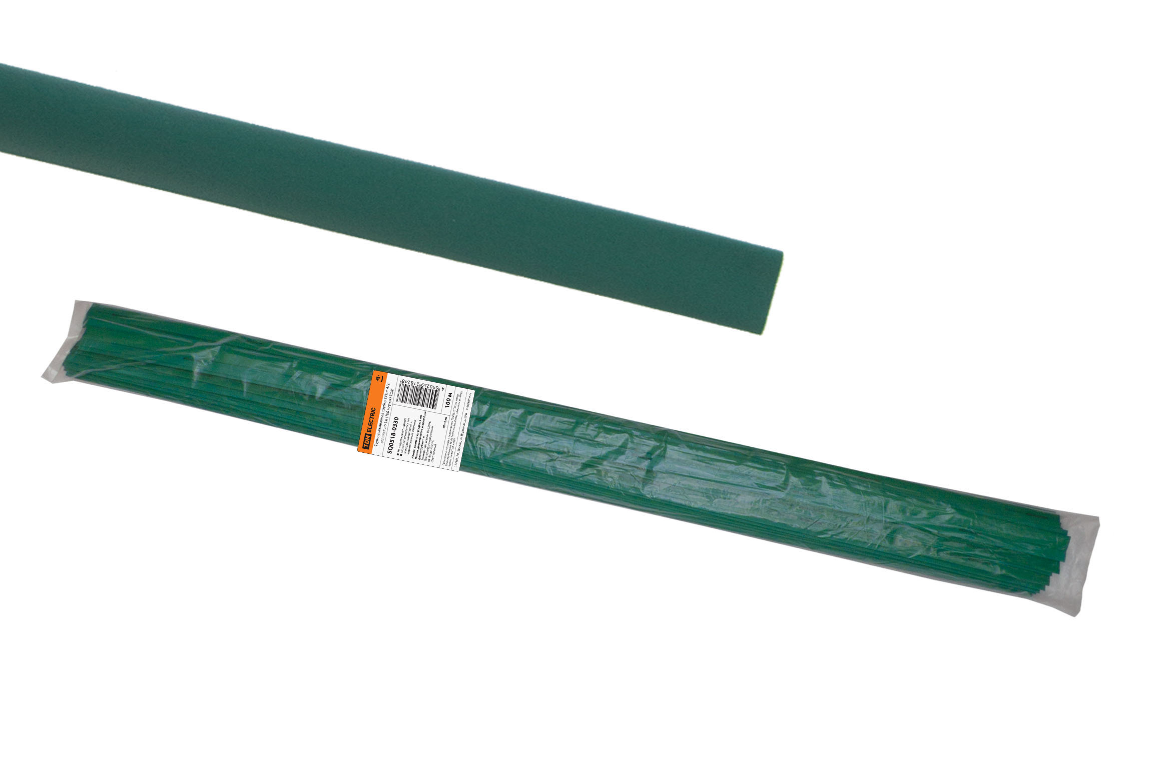 Tub termocontractabil TUTng 4/2 verde pe 1m (100 m/pachet) TDM
