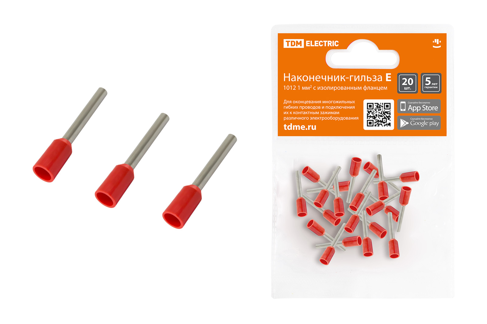 Bucșă-învelitoare Е1012 1mm² cu flanșă izolată (20шт) TDM