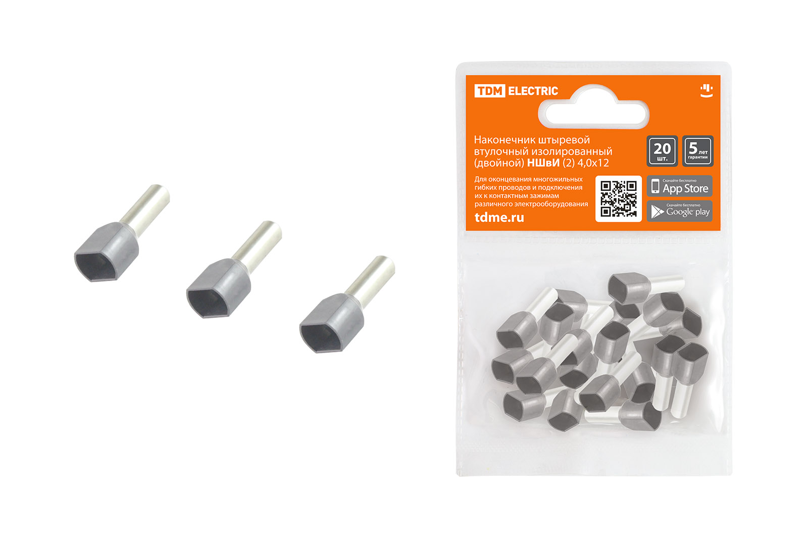 Bucșă știft cu manșon izolat (dublu) НШвИ (2) 4,0×12 (20шт) TDM