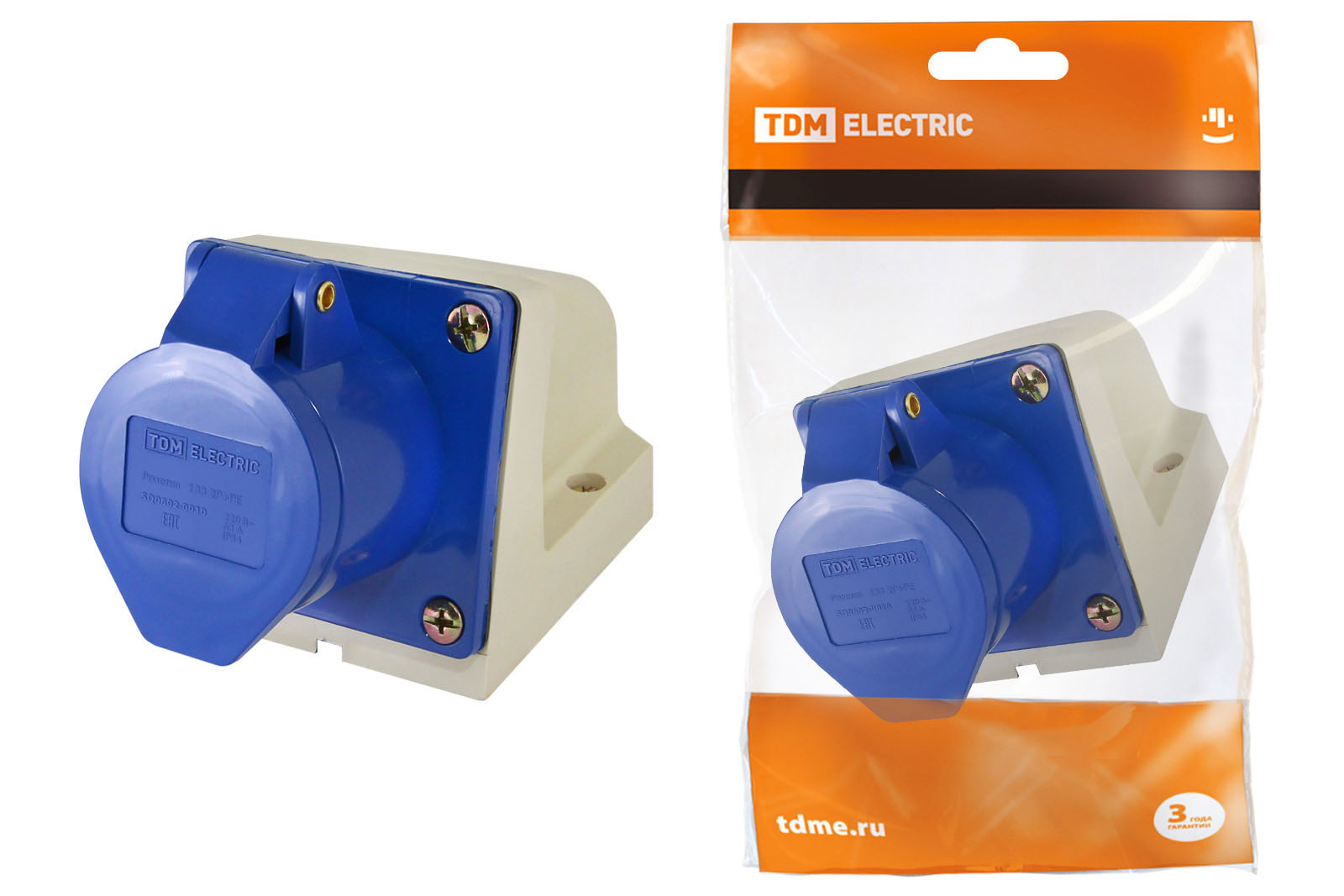 Priză 133 staționară 2R+RE 63A 220V IP54 TDM