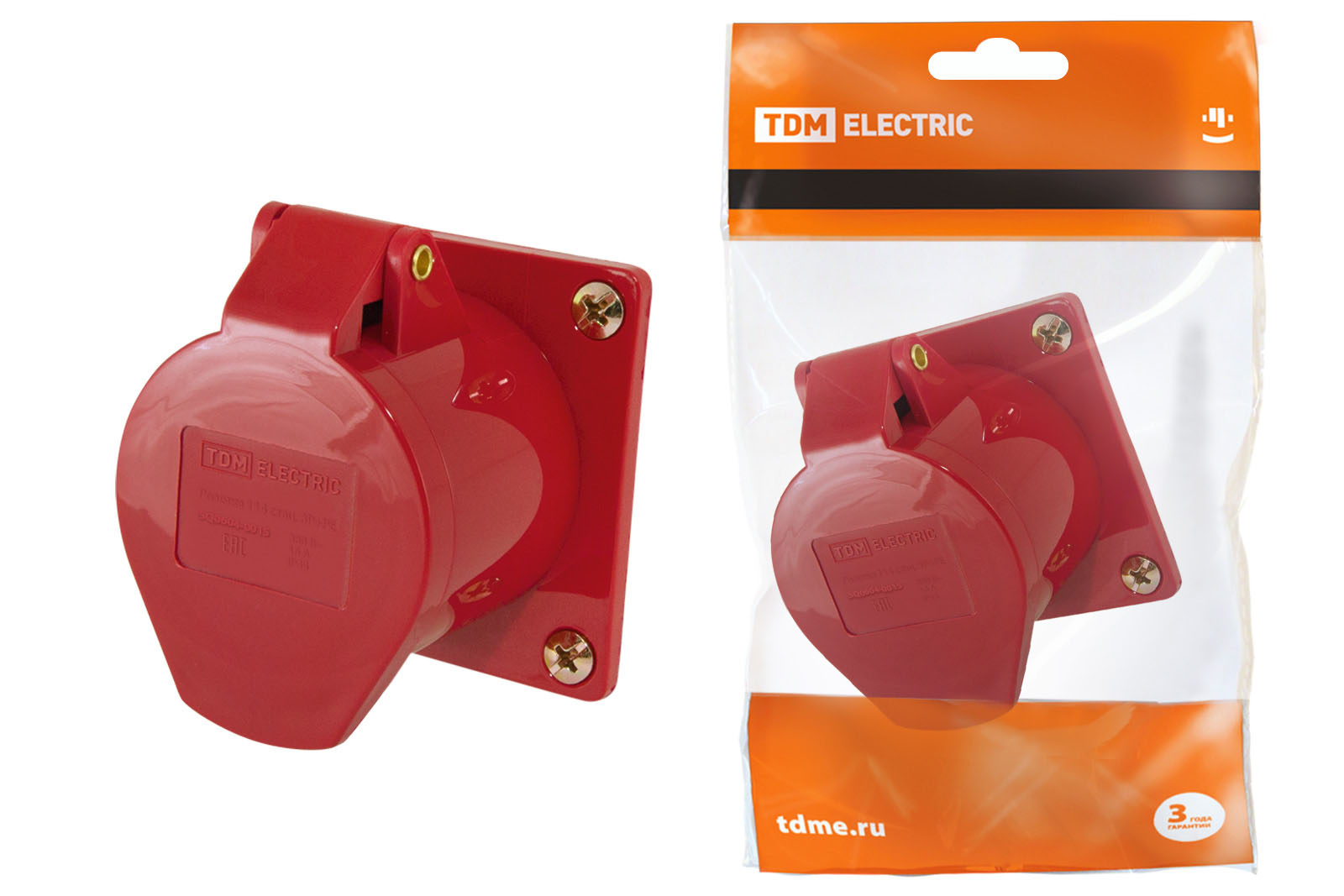 Розетка 424 скрытая 3Р+РЕ 32А 380В IP44 TDM(SQ0604-0015)