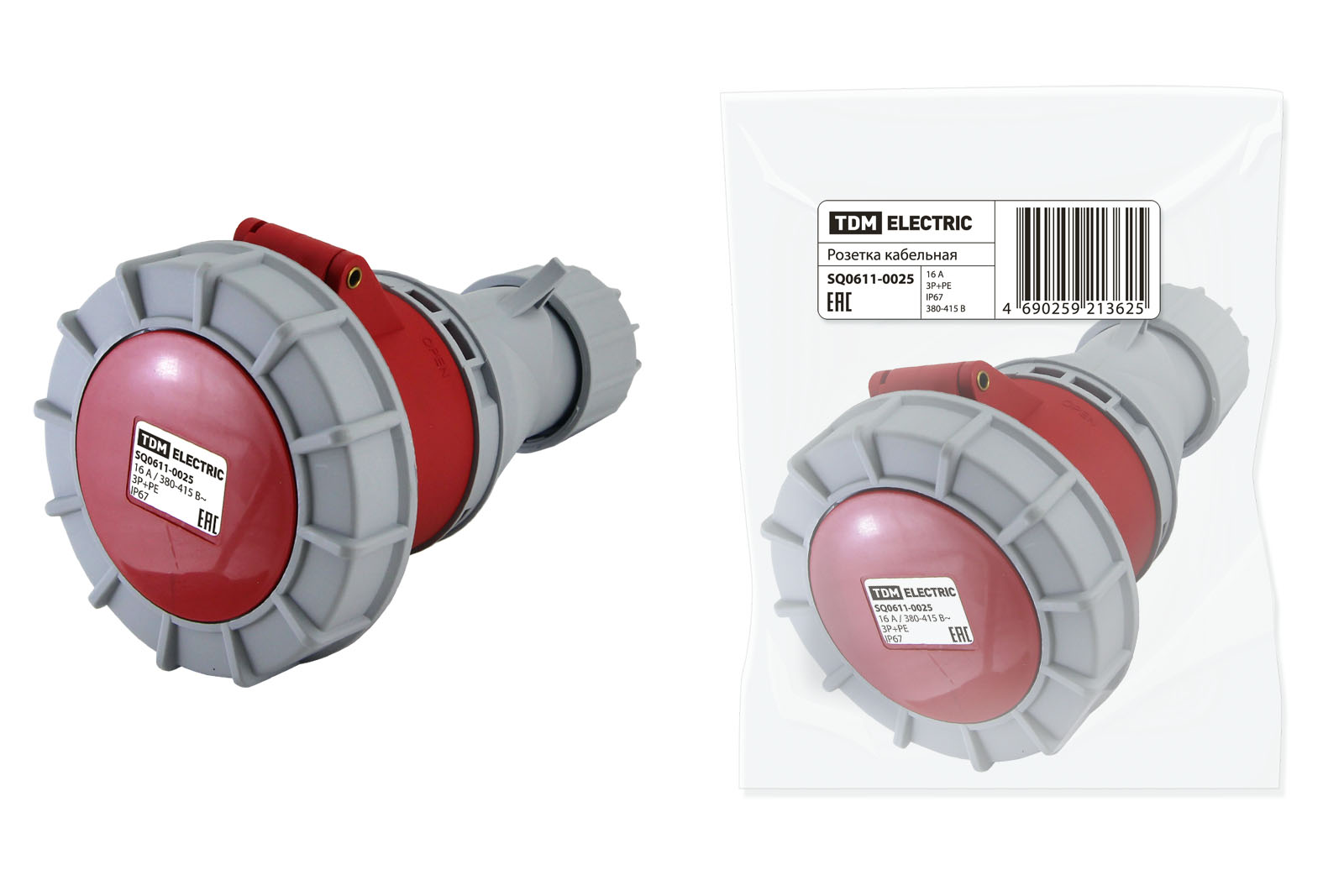Soclu cablu IP67 16A 3R+RE 380V TDM