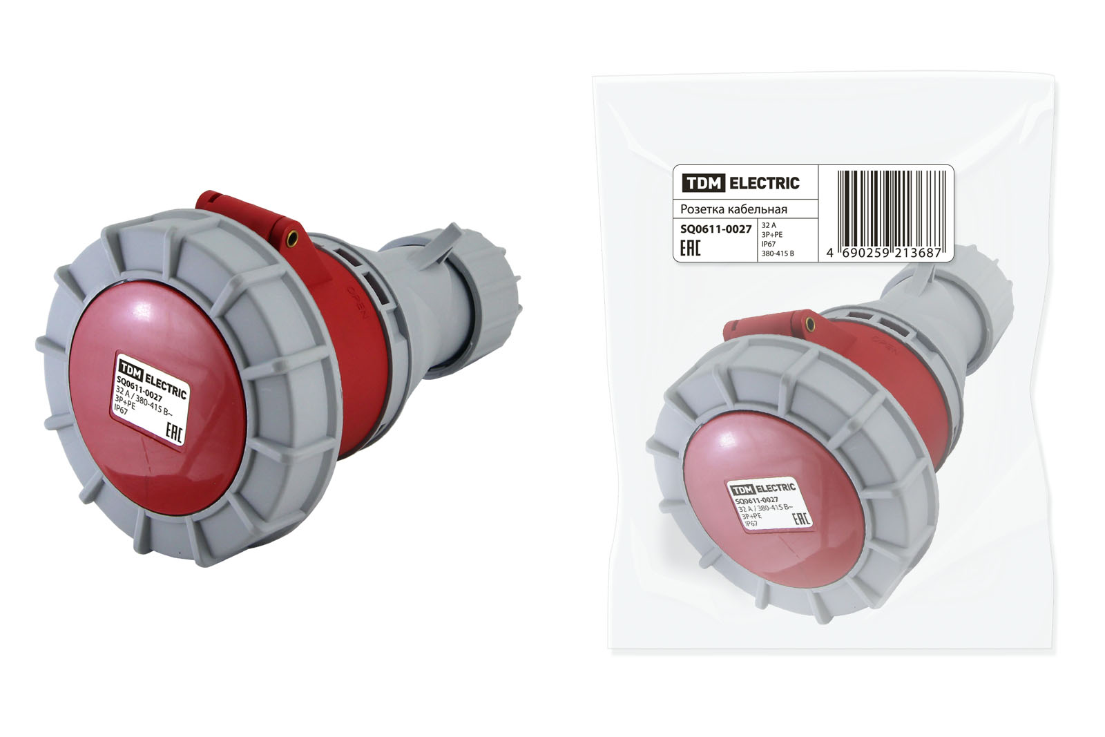 Soclu cablu IP67 32A 3R+RE 380V TDM