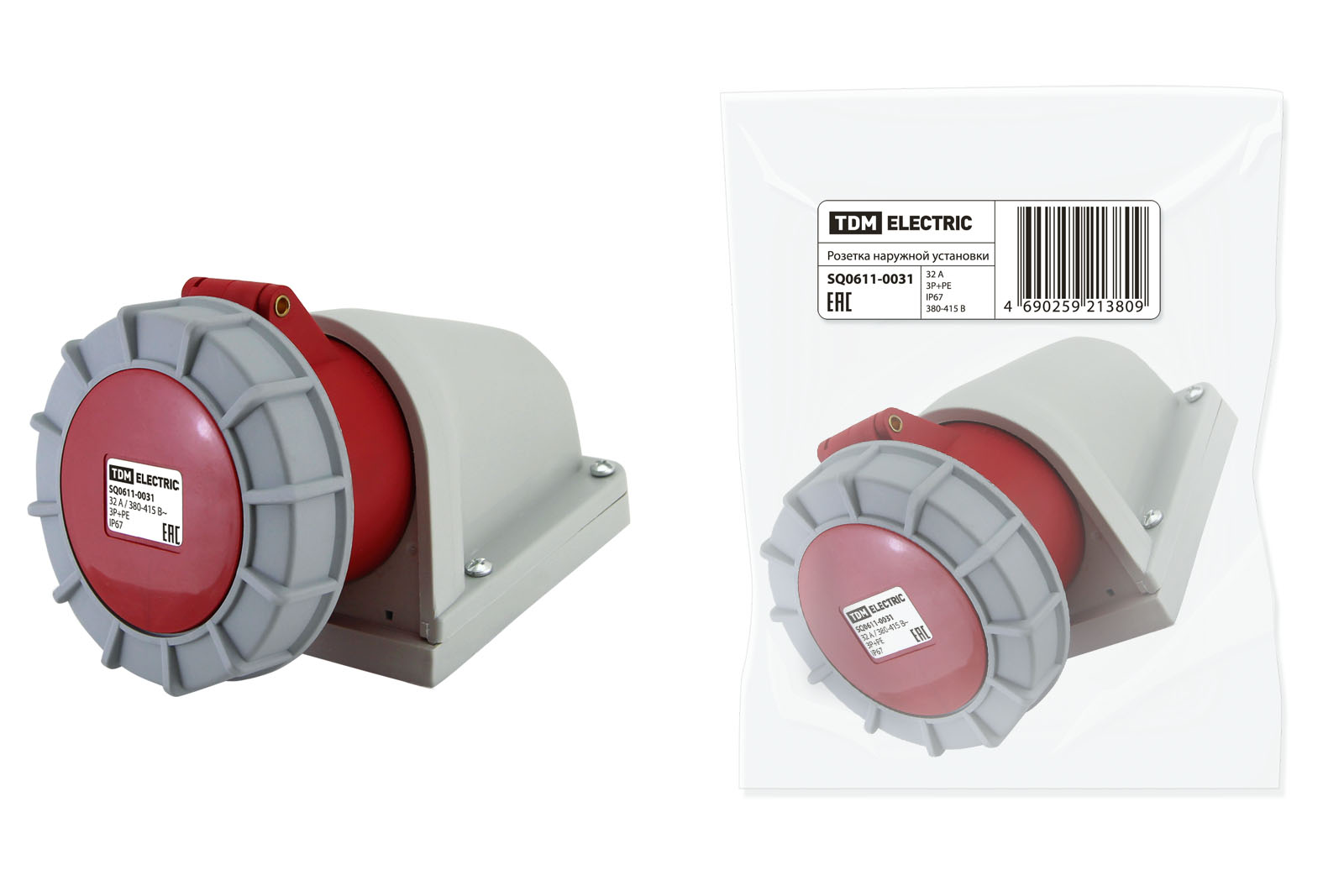 Soclu pentru montaj exterior IP67 32A 3R+RE 380V TDM