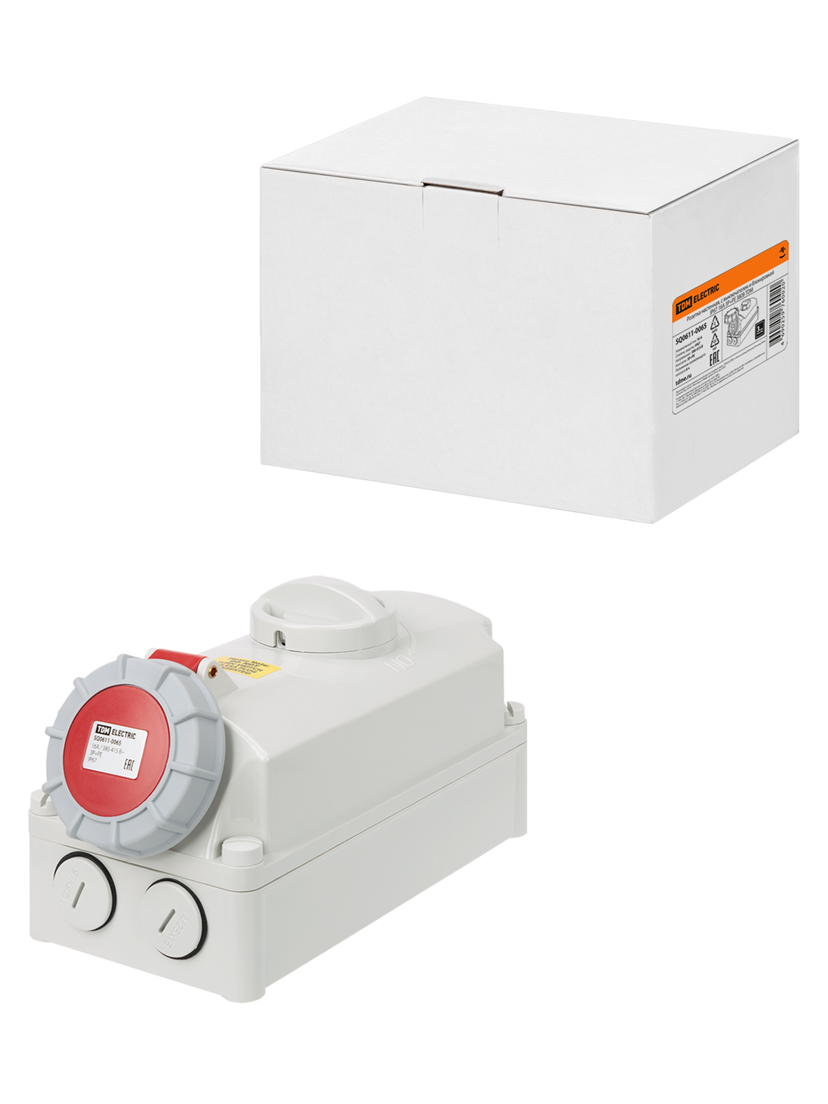 Priză de perete, cu întrerupător și blocare IP67 16A 3R+RE 380V TDM