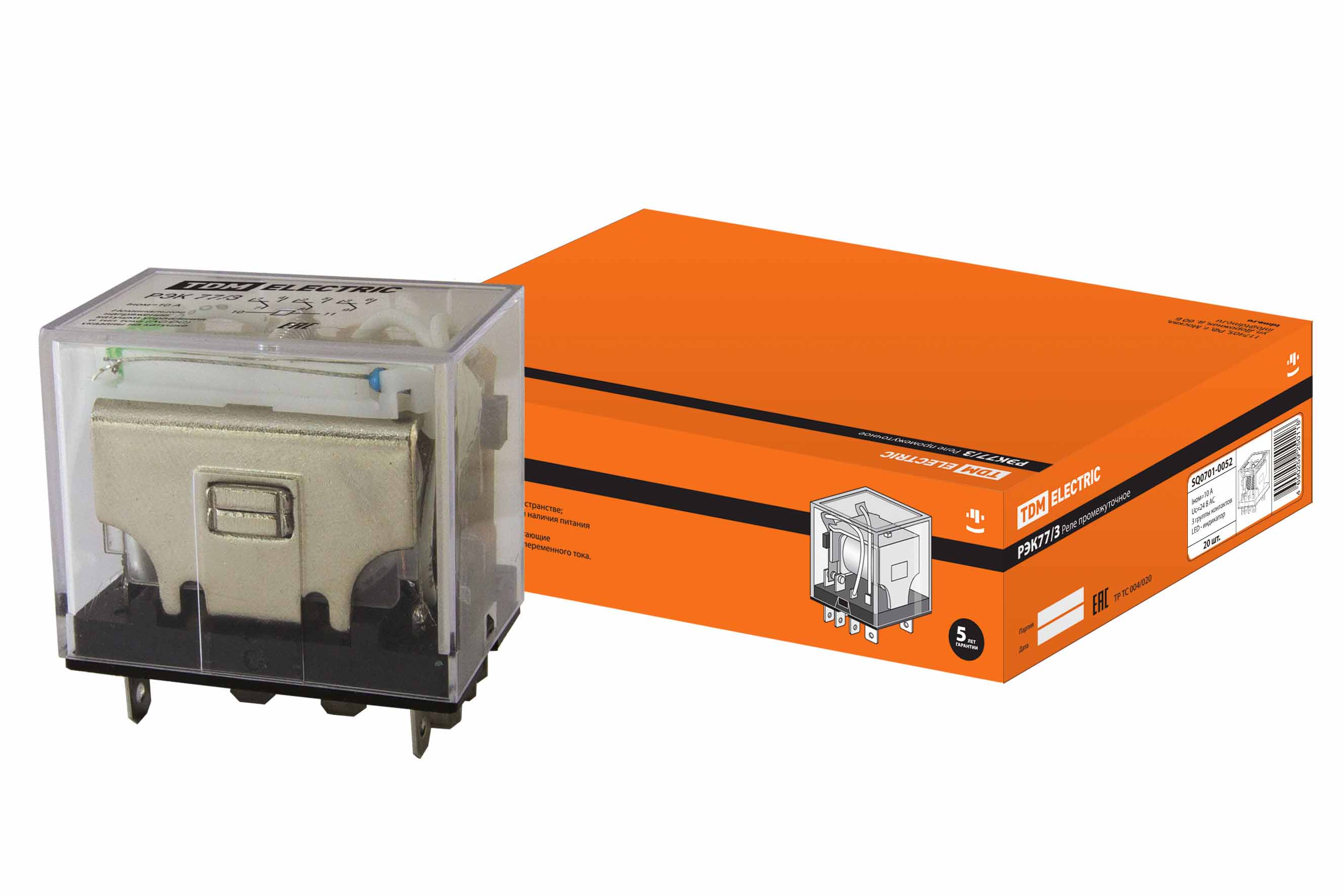 Relé REK77/3 cu indic. 10A 24V AC TDM
