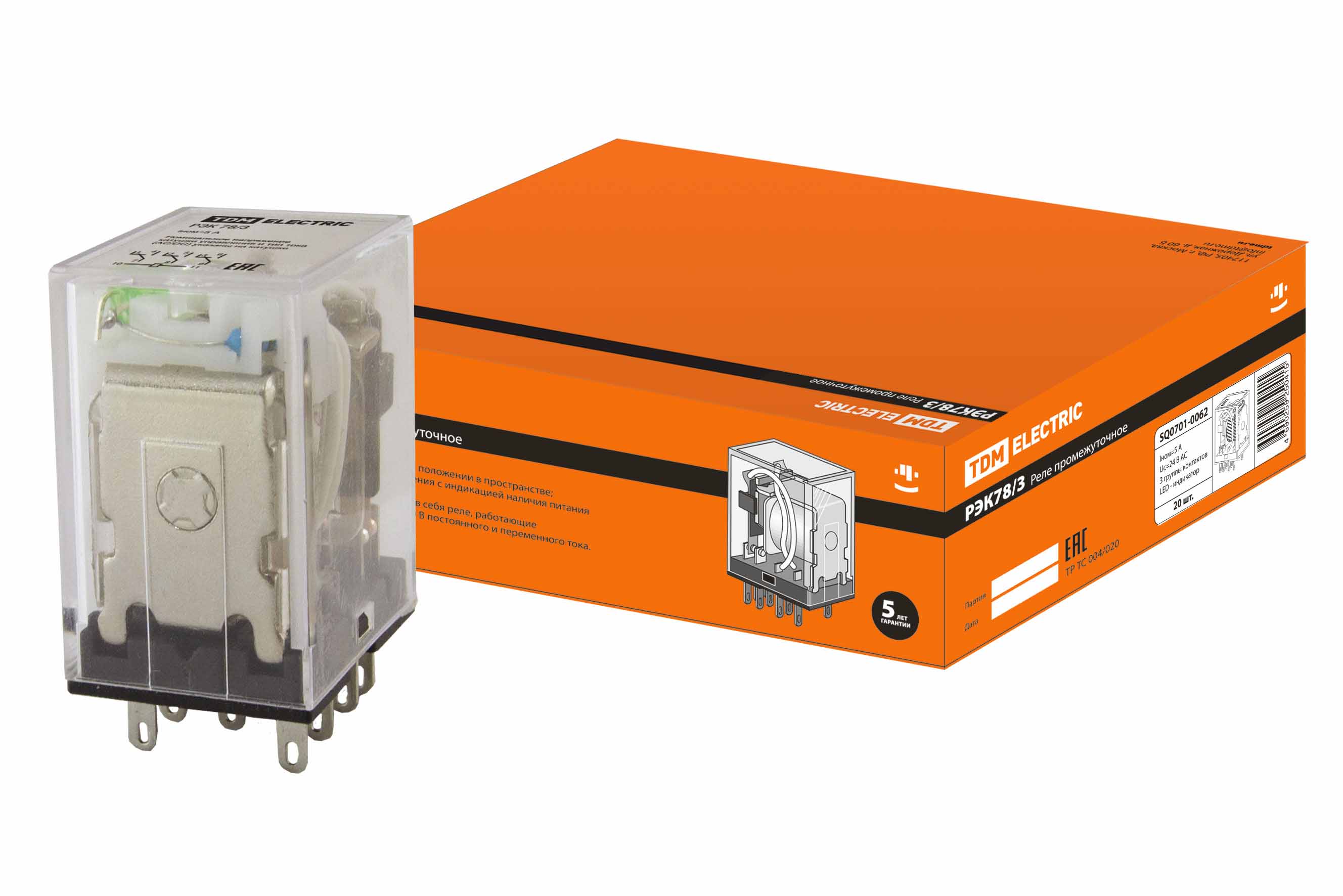 Releu РЭК78/3 cu indicator 5A 24V AC TDM