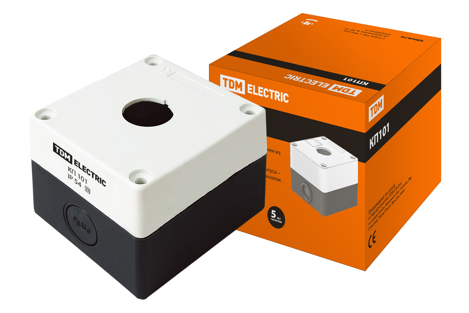 Корпус КП101 для кнопок 1место белый TDM(SQ0705-0001)