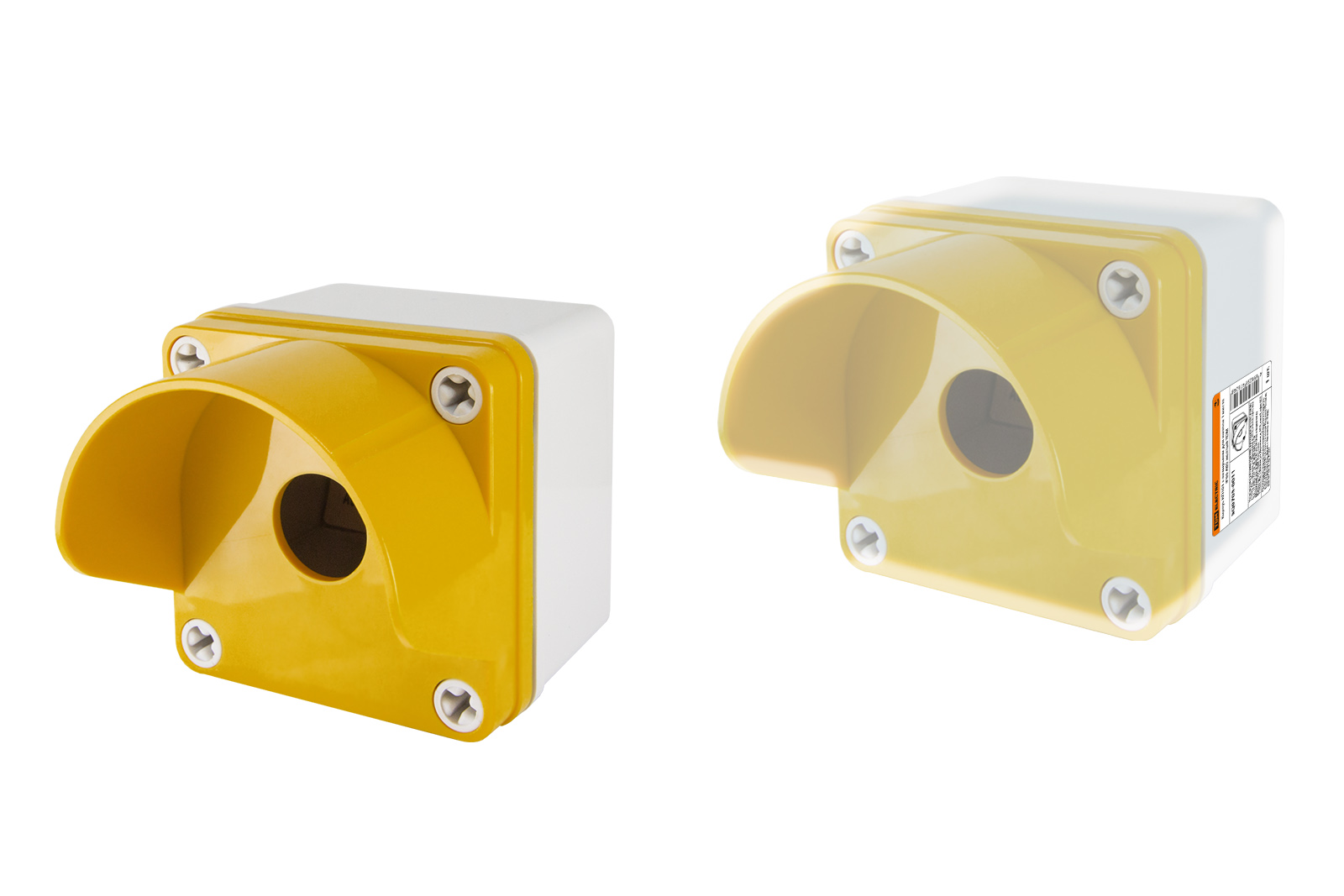 Корпус КП101 з козирком для кнопок, 1 місце, ABS жовтий, IP66 TDM