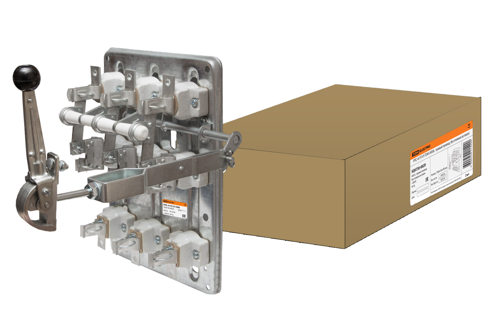 RPS-4/1P U3 TDM (400A, acționare dreapta, fără inserții topite)