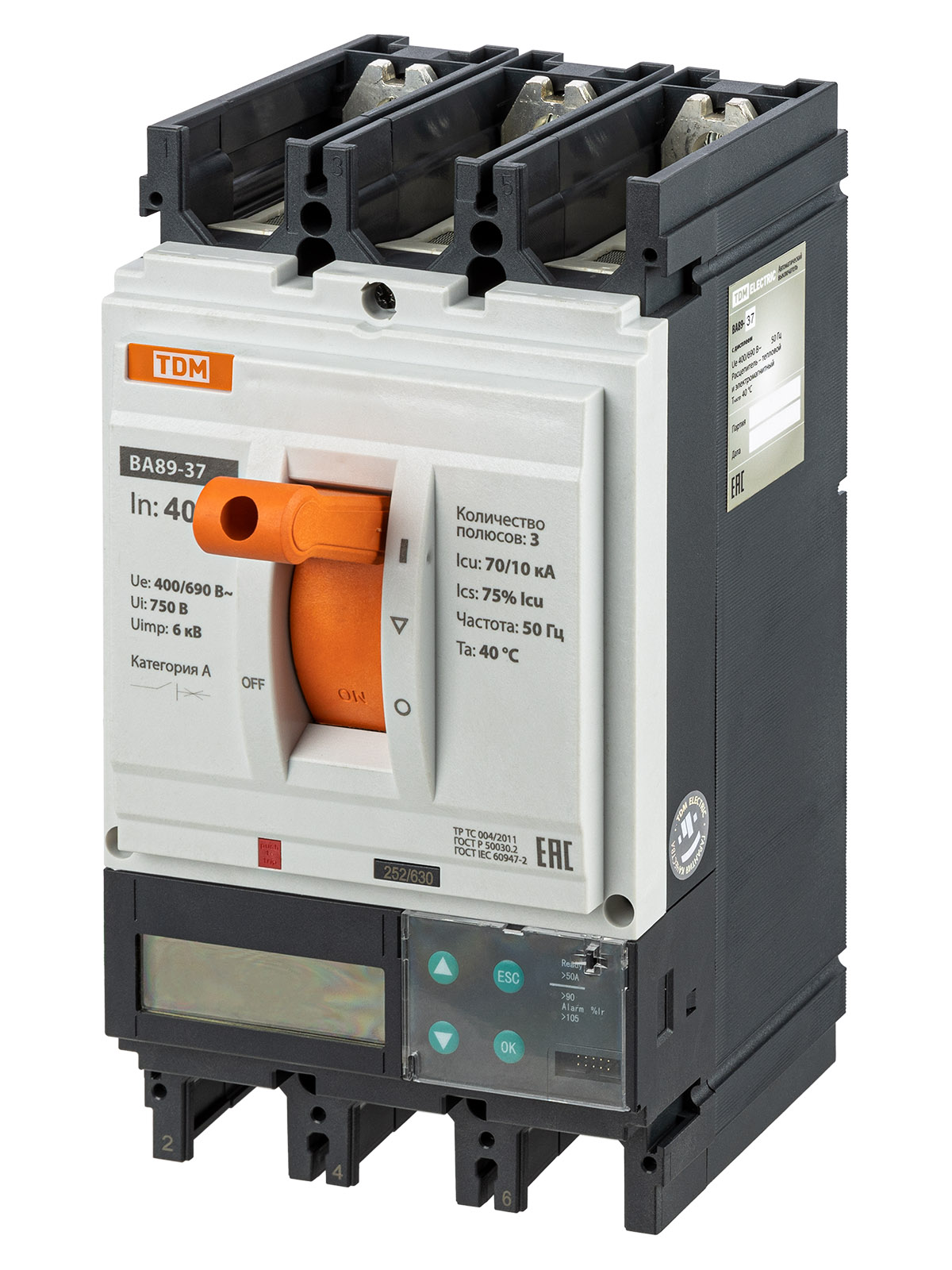 ВА89-37 3P 400A 70kA (ER-afișaj LCD) TDM