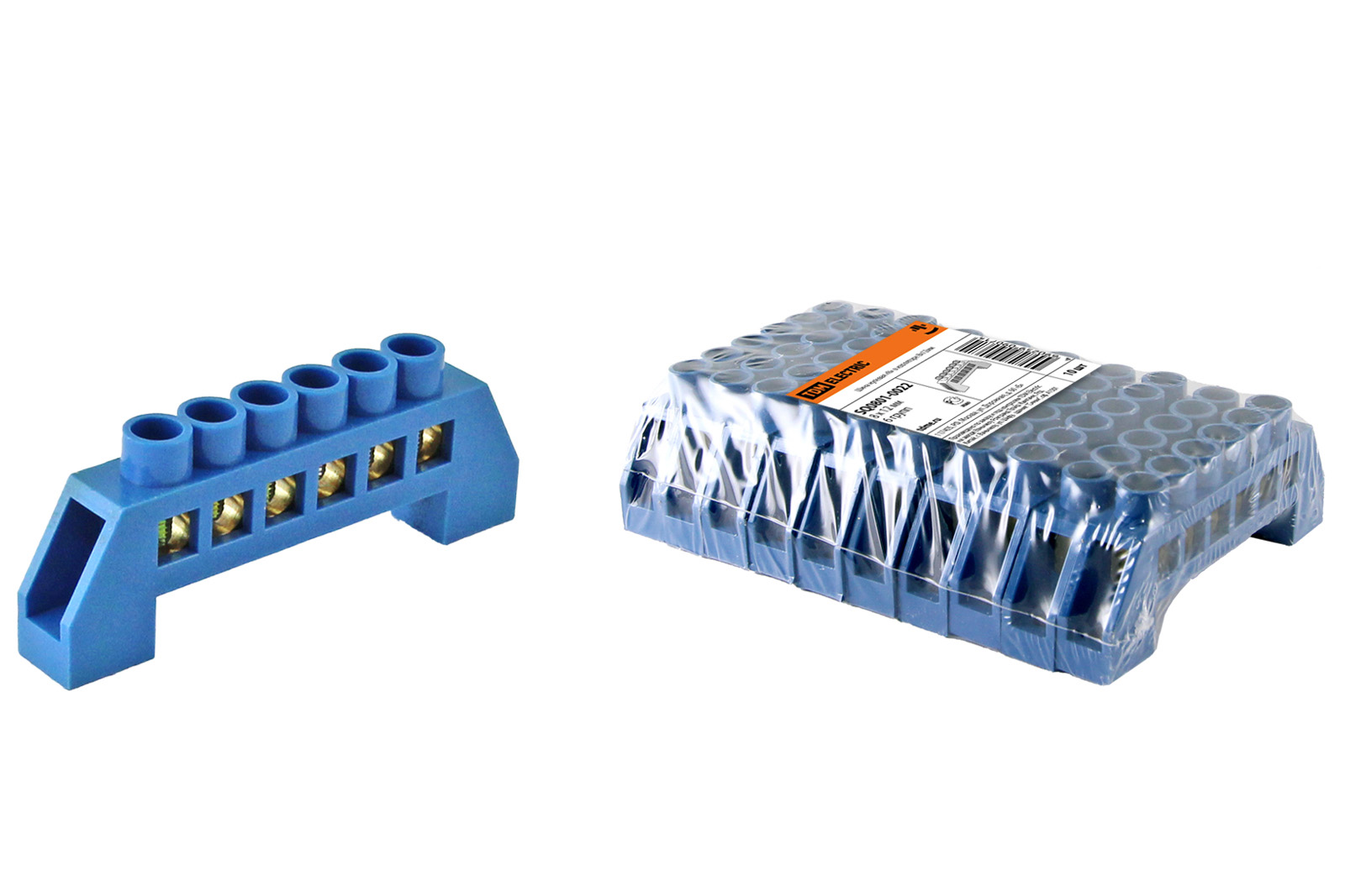 Șină "N" neutră în izolator 8x12mm 6 grupuri TDM