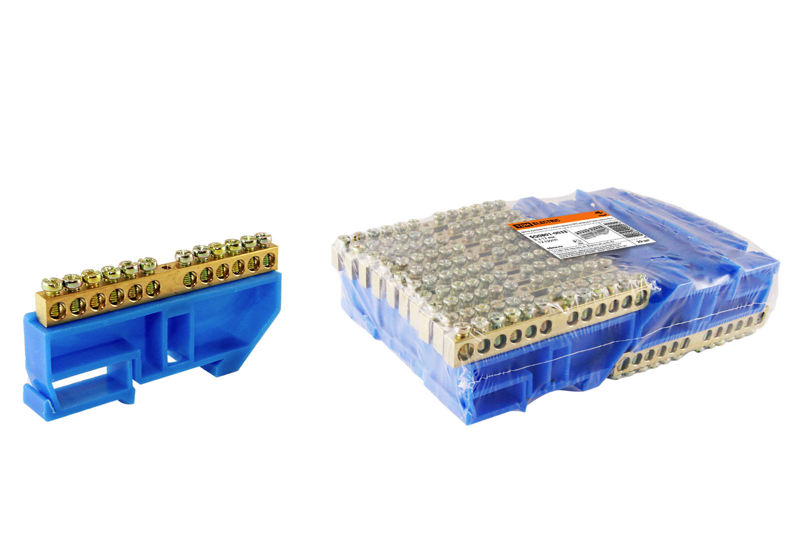 Șină "N" nulă cu izolator pe șină DIN 8x12mm suport bolt. 12 grupuri TDM