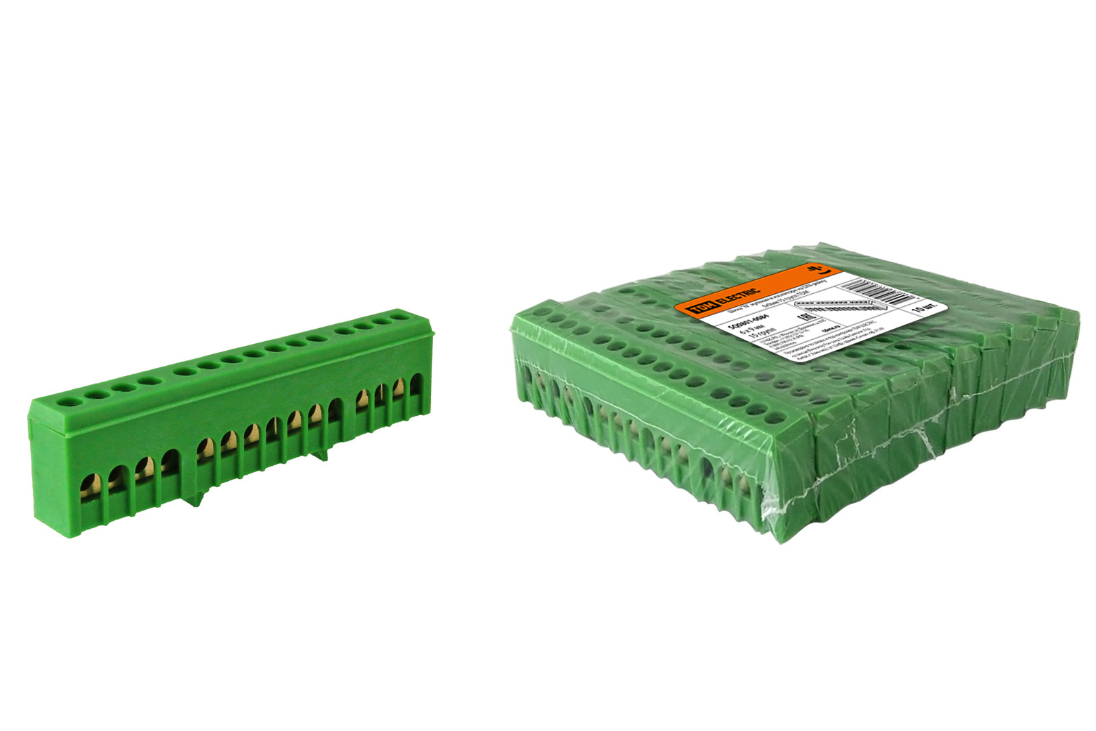 Шина "N" нулевая в изоляторе на DIN-рейку 6x9мм 15 групп TDM(SQ0801-0084)