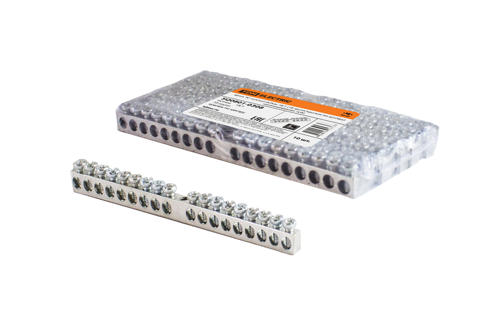 Bară "N" nulă 6×9 mm 18/1 (18 grupuri/fixare la centru) nichelată TDM